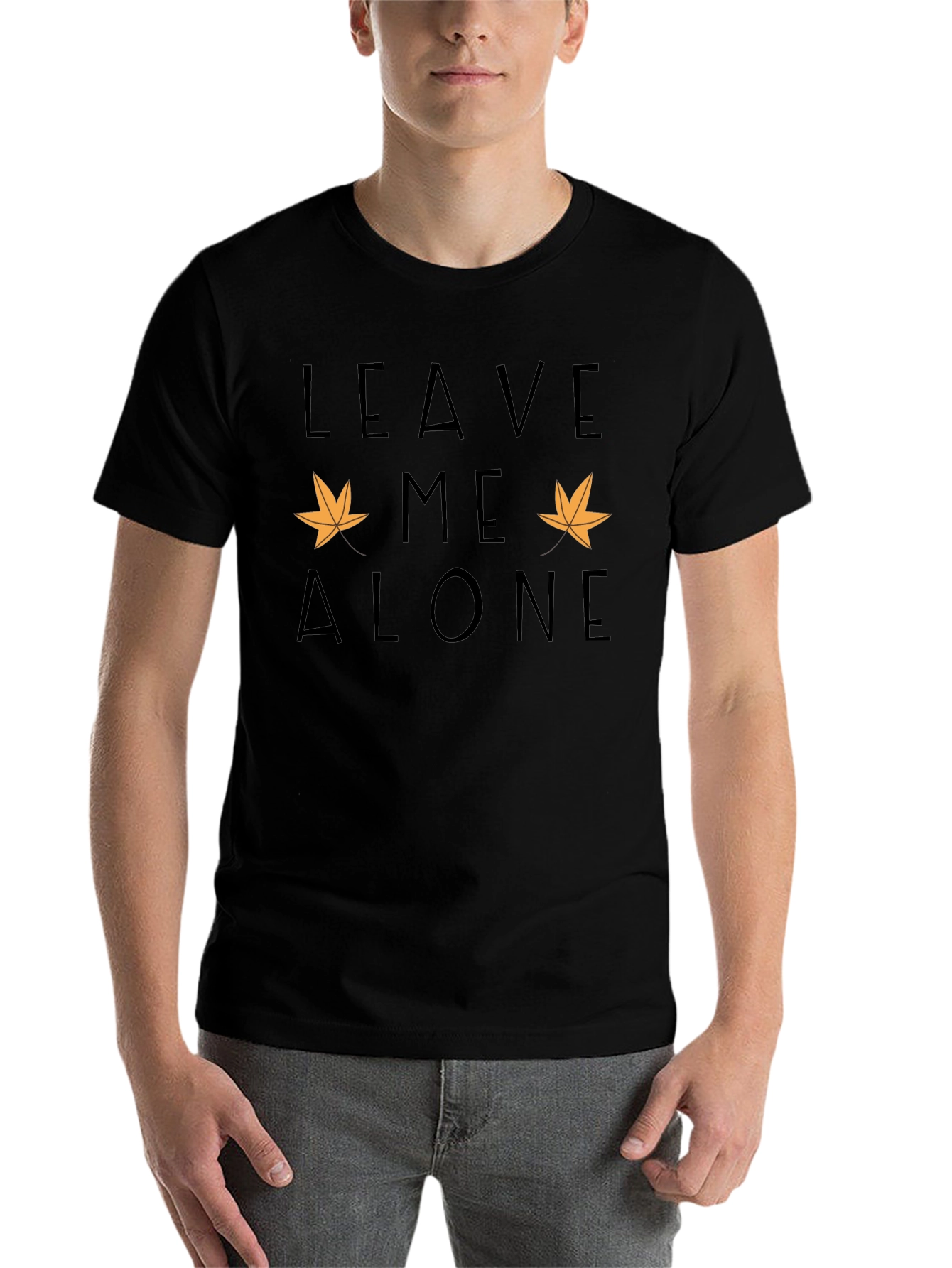 Black Leave Me Alone Fall Graphic Tee view 7