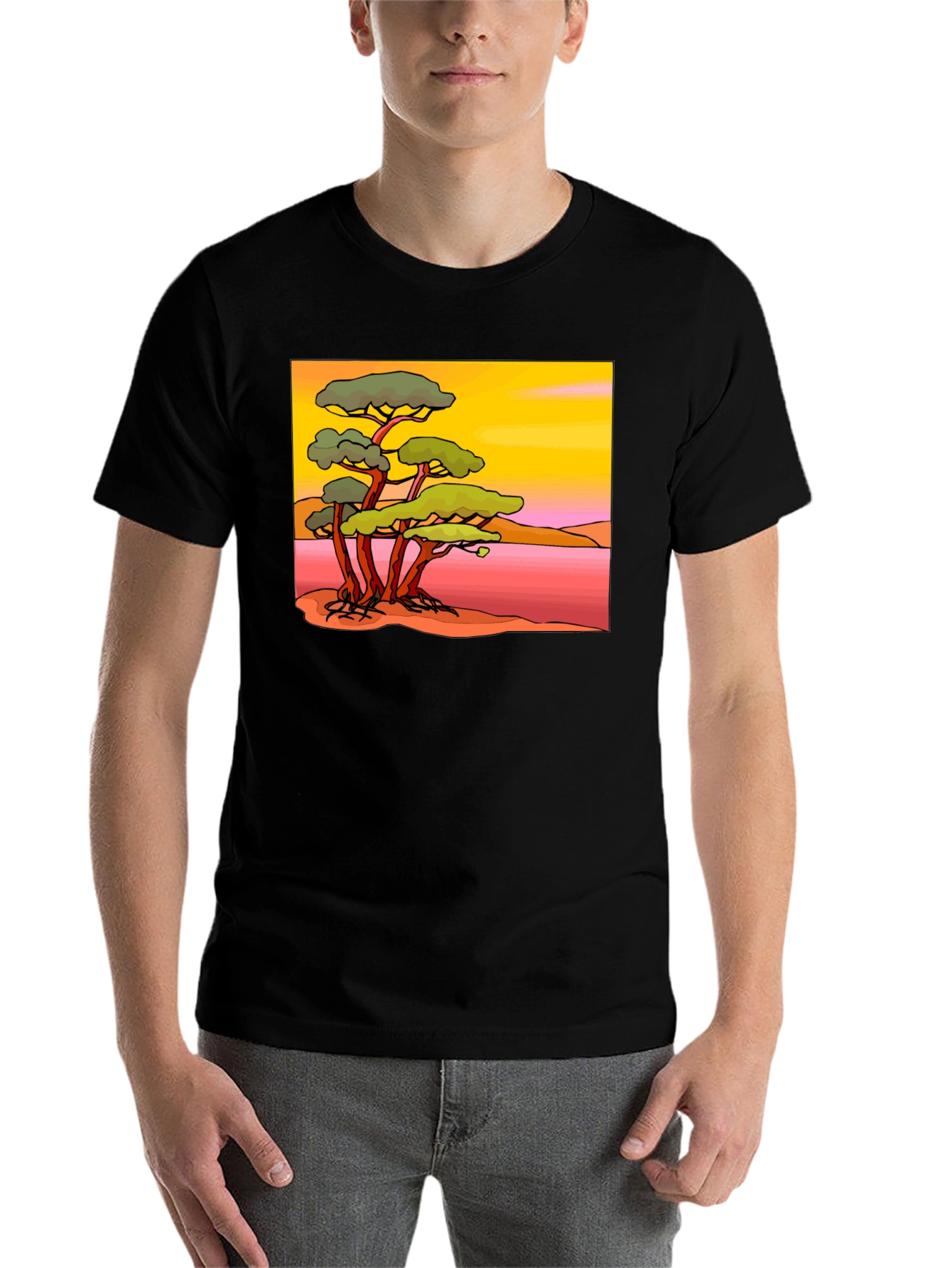 Black African Savanna Graphic Tee view 7