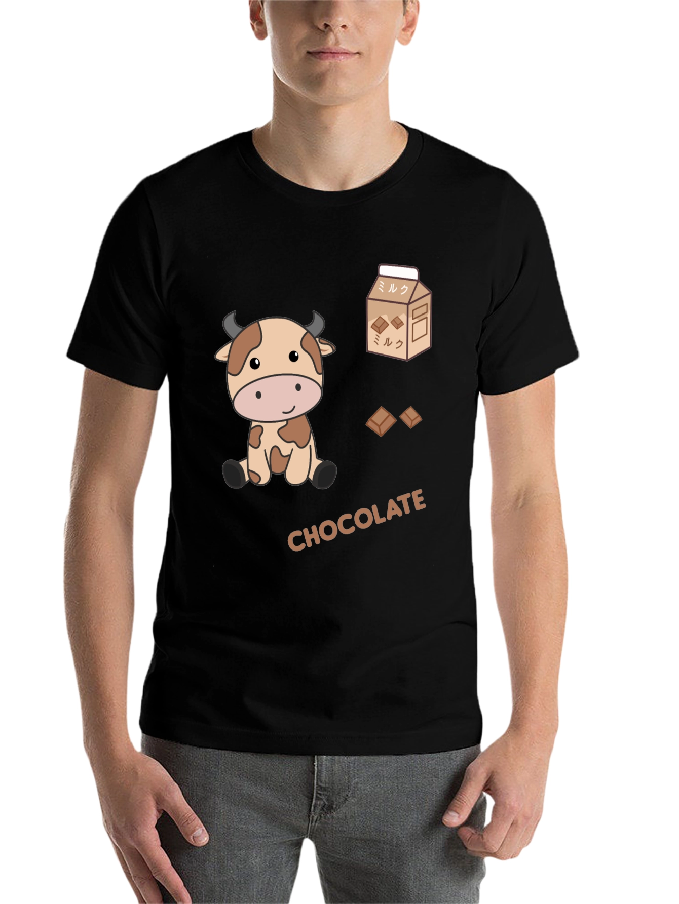 Black Chocolate Milk Cow Graphic Tee view 7