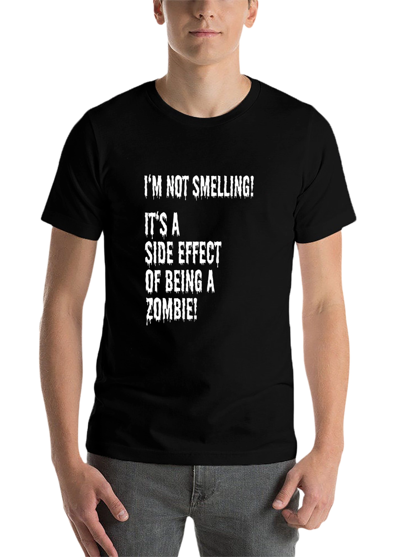 Black Zombie Side Effect T-Shirt - Funny Halloween Tee view 7