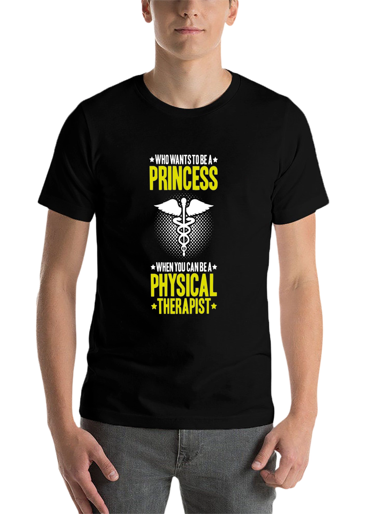 Black Physical Therapist T-Shirt - Princess Alternative view 7