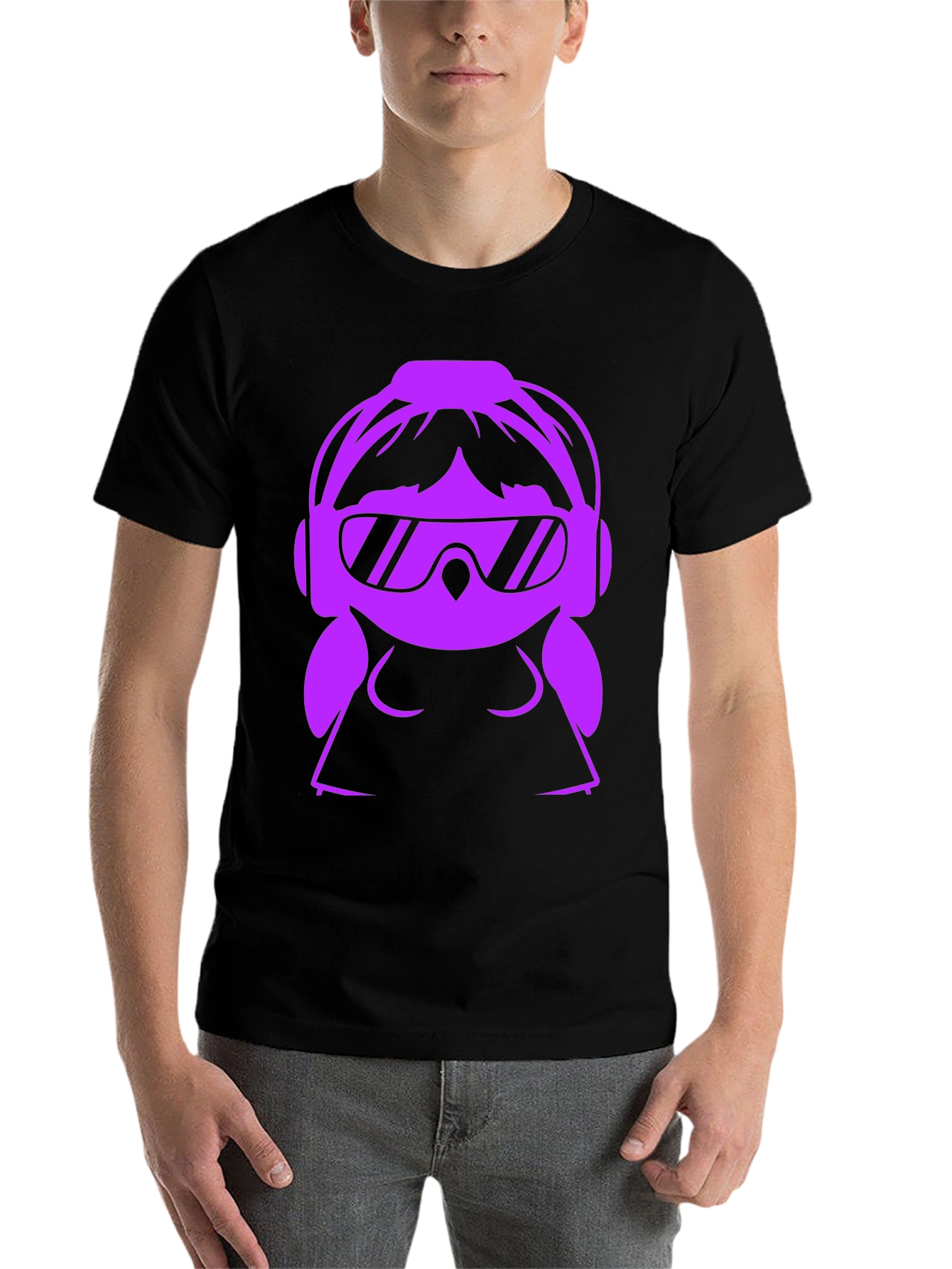 Black DJ Girl Graphic T-Shirt - Black view 7
