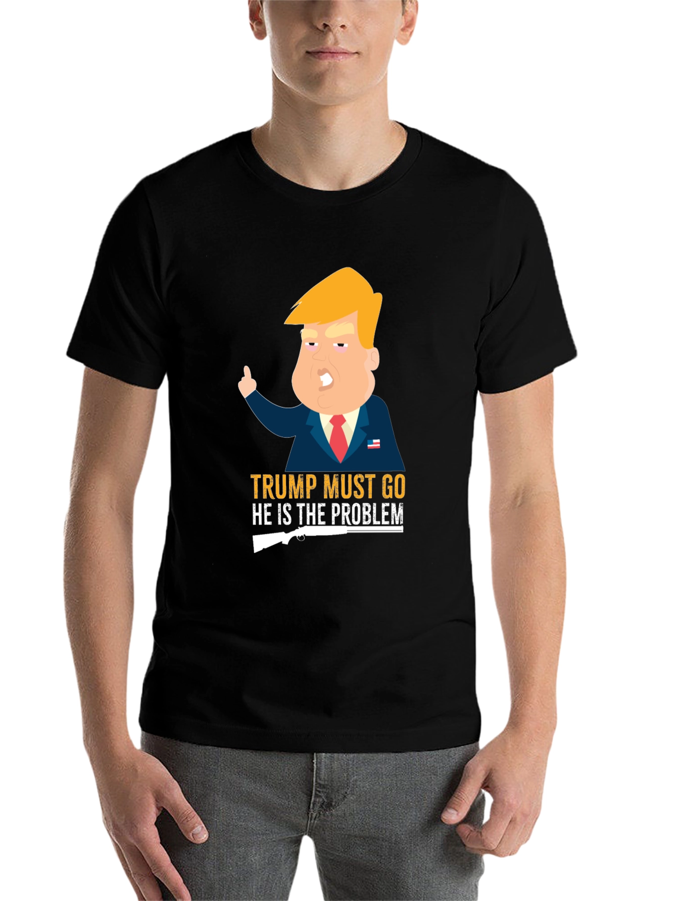 Black Trump Must Go T-Shirt view 7