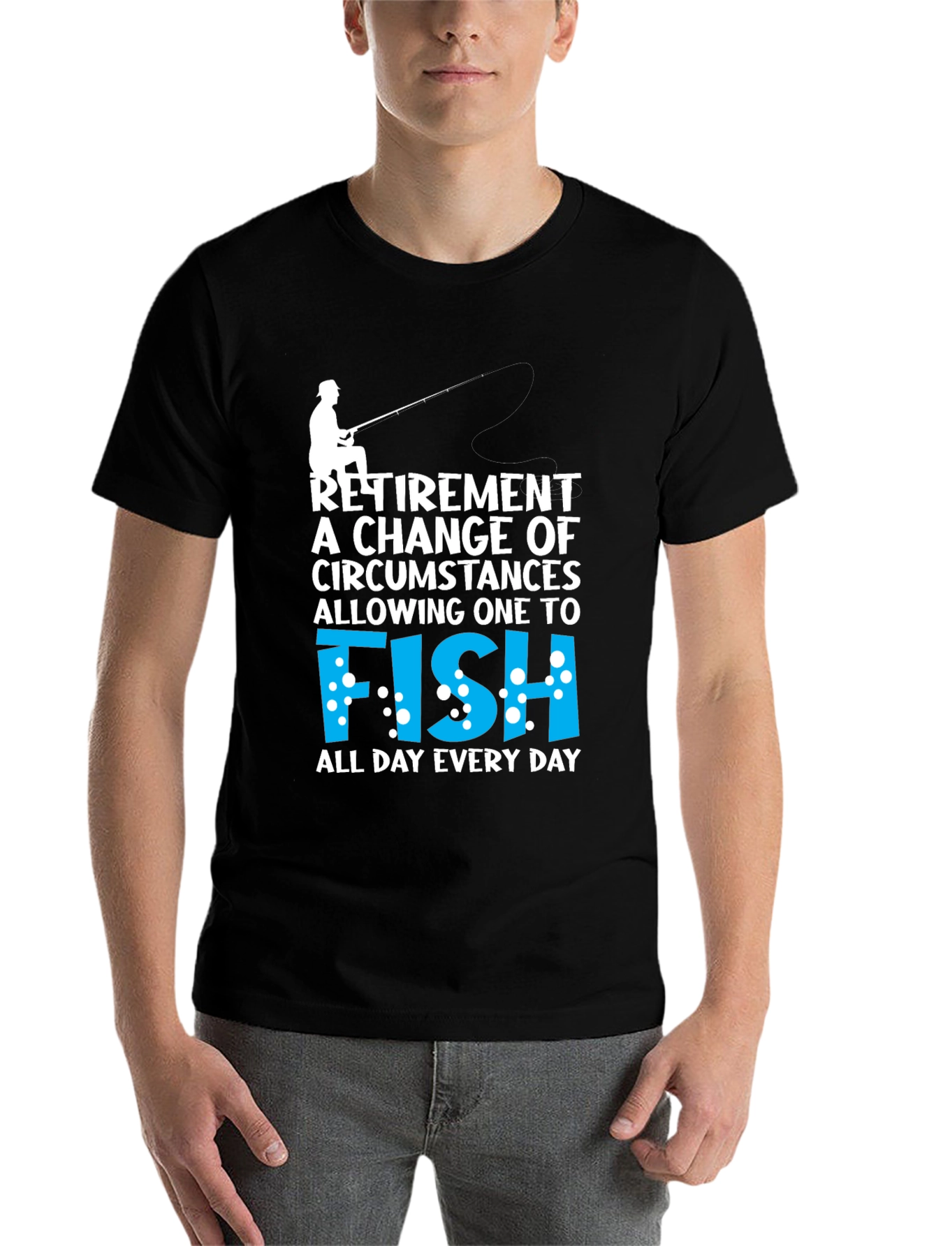 Black Retirement Fishing T-Shirt - All Day Every Day view 7