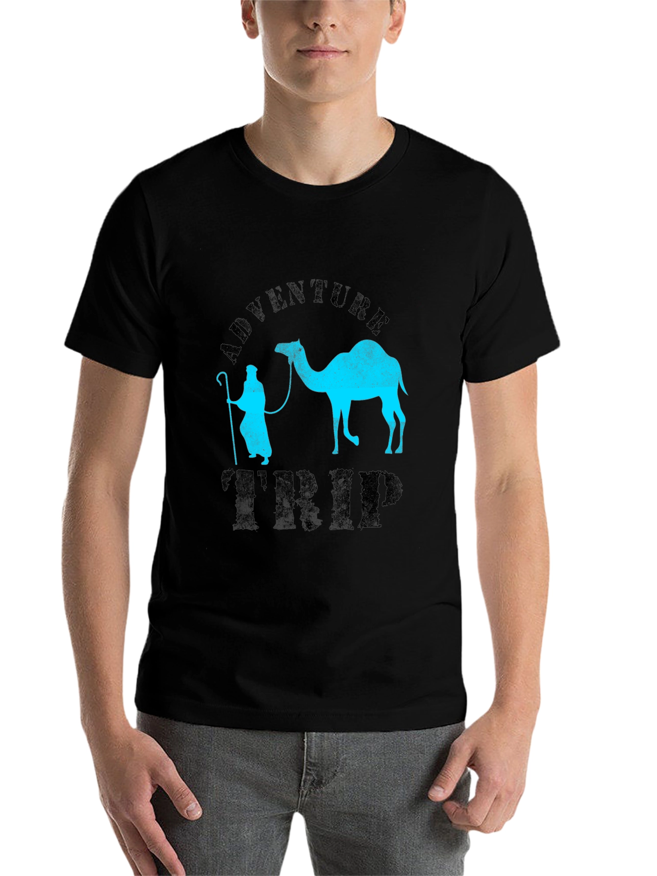 Black Adventure Trip T-Shirt - Camel Design view 7