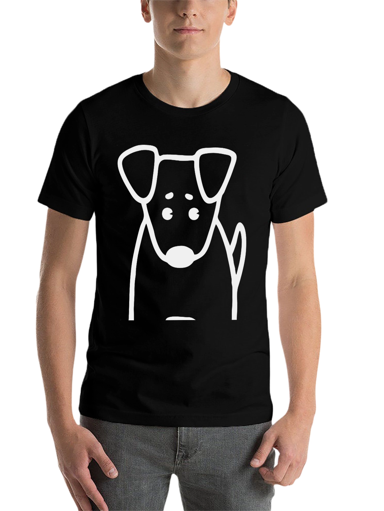 Black Dog Graphic Black T-Shirt - Casual Style view 7
