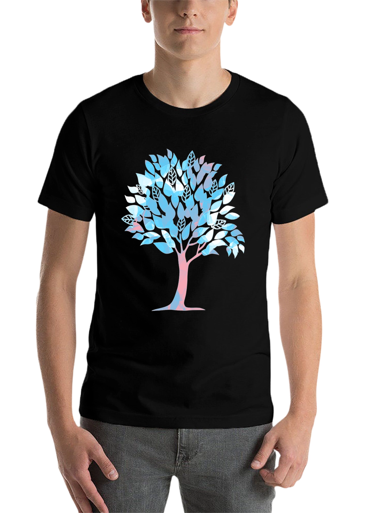 Black Transgender Tree of Life T-Shirt view 7