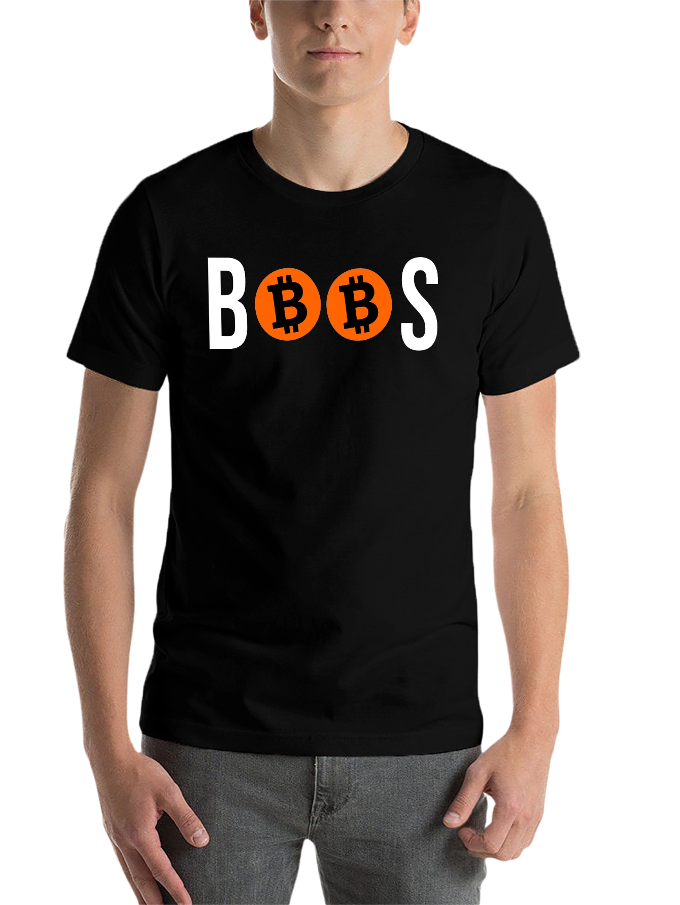 Black Bitcoin 'BOOBS' Graphic T-Shirt view 7