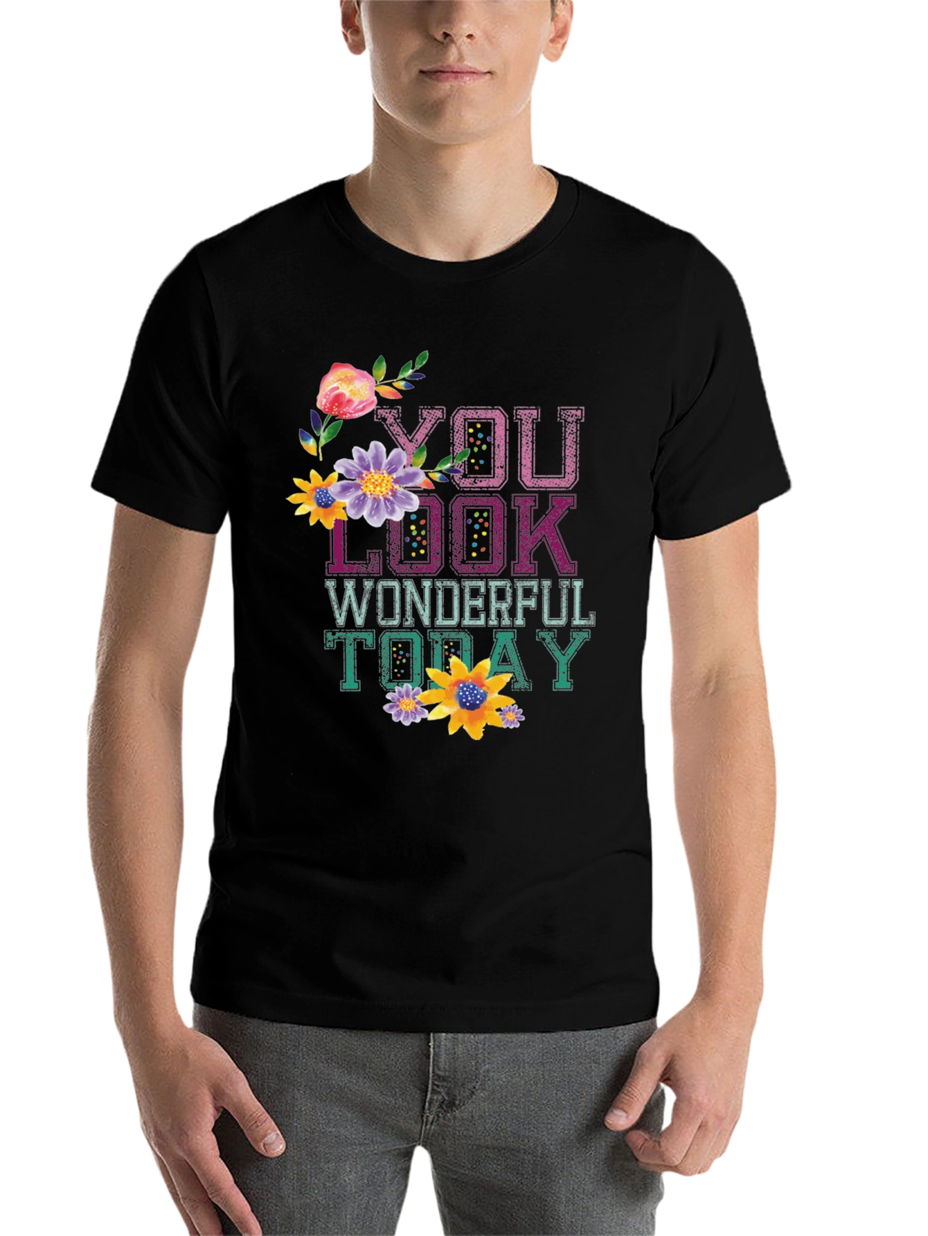 Black Floral Graphic Tee - You Look Wonderful Today view 7