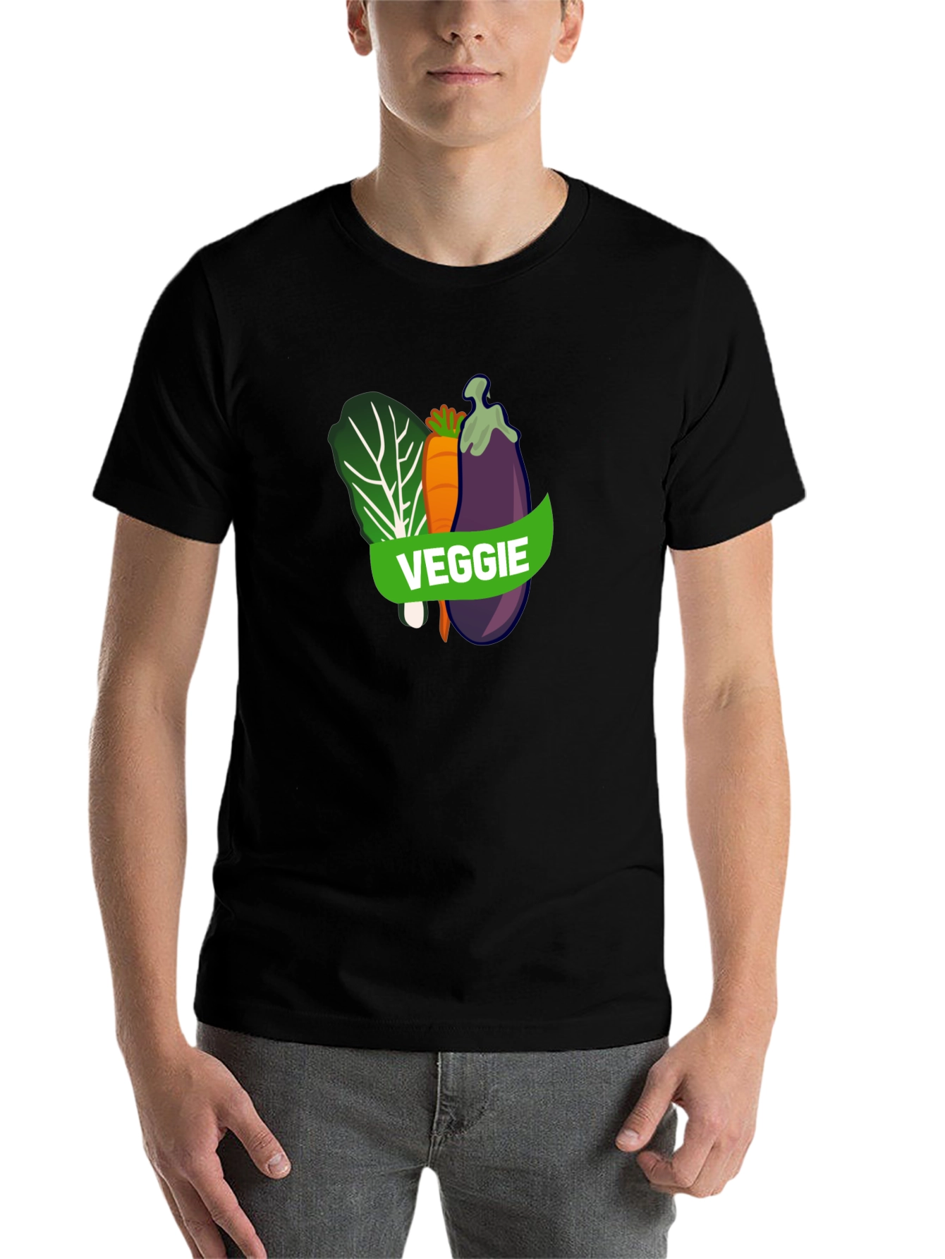 Veggie T-Shirt - Black Vegan Tee - 7
