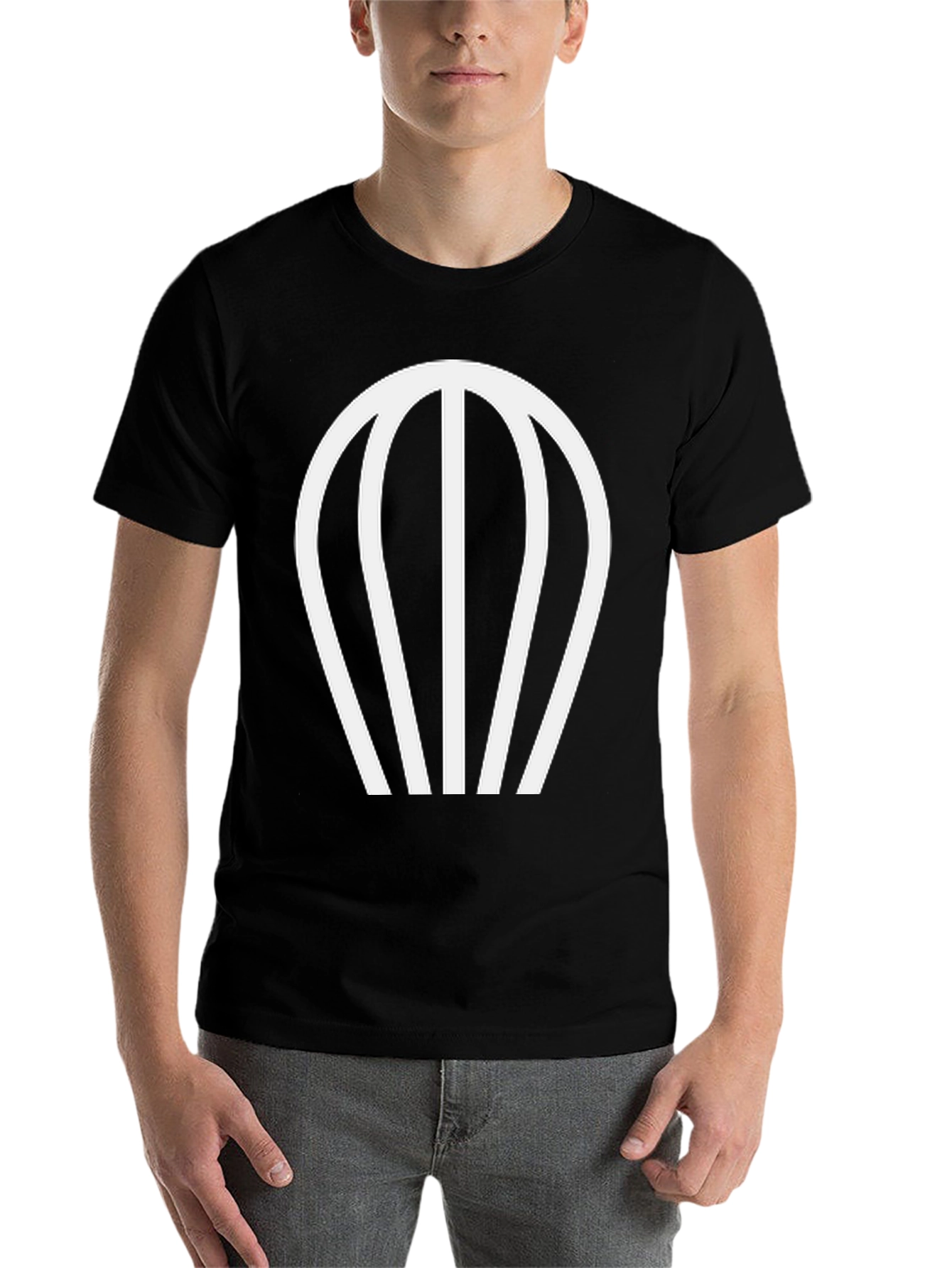 Black Modern Parachute Graphic Black T-Shirt view 7