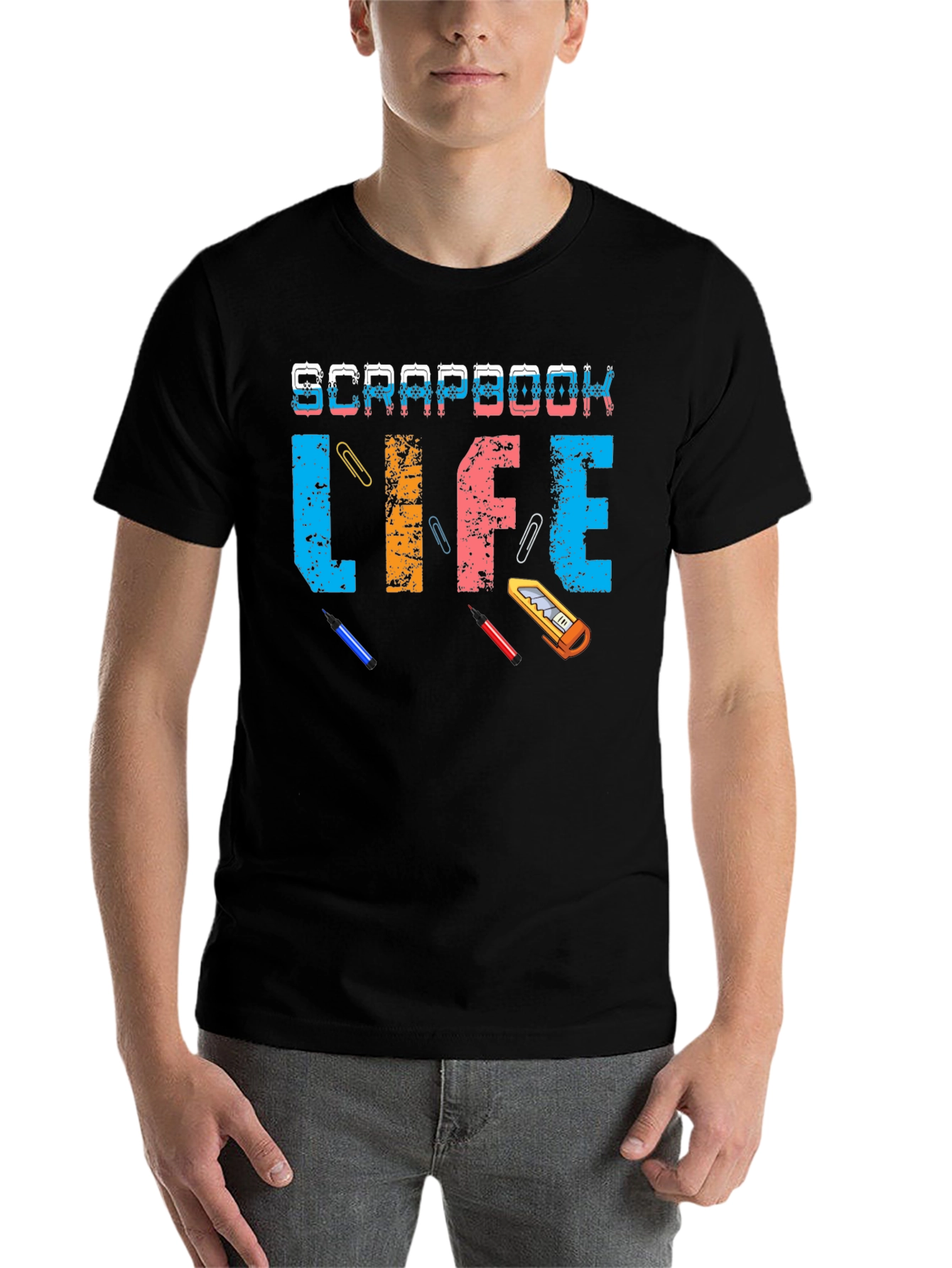 Black Scrapbook Life Graphic Tee view 7