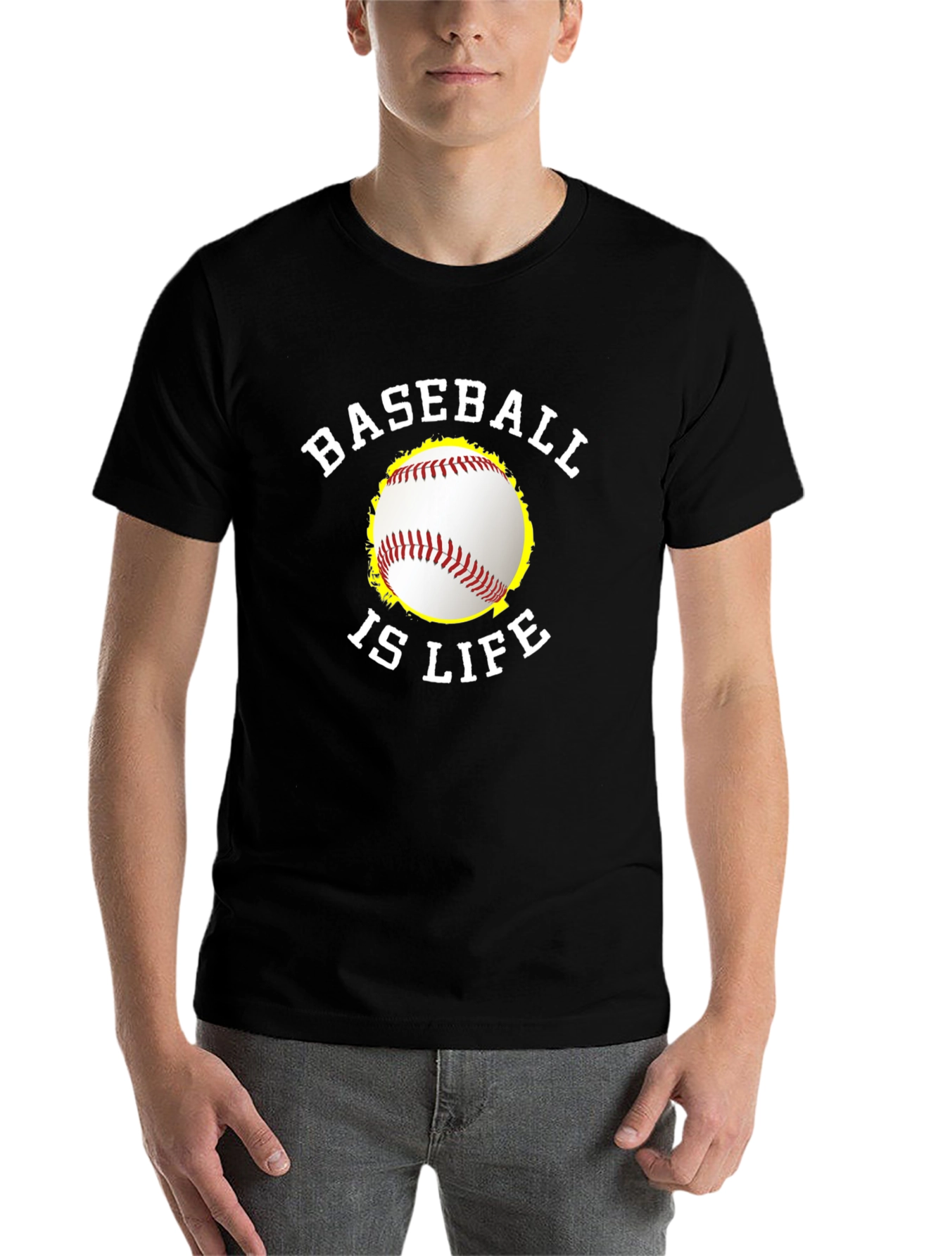 Black Baseball Is Life Graphic T-Shirt - Black Tee view 7