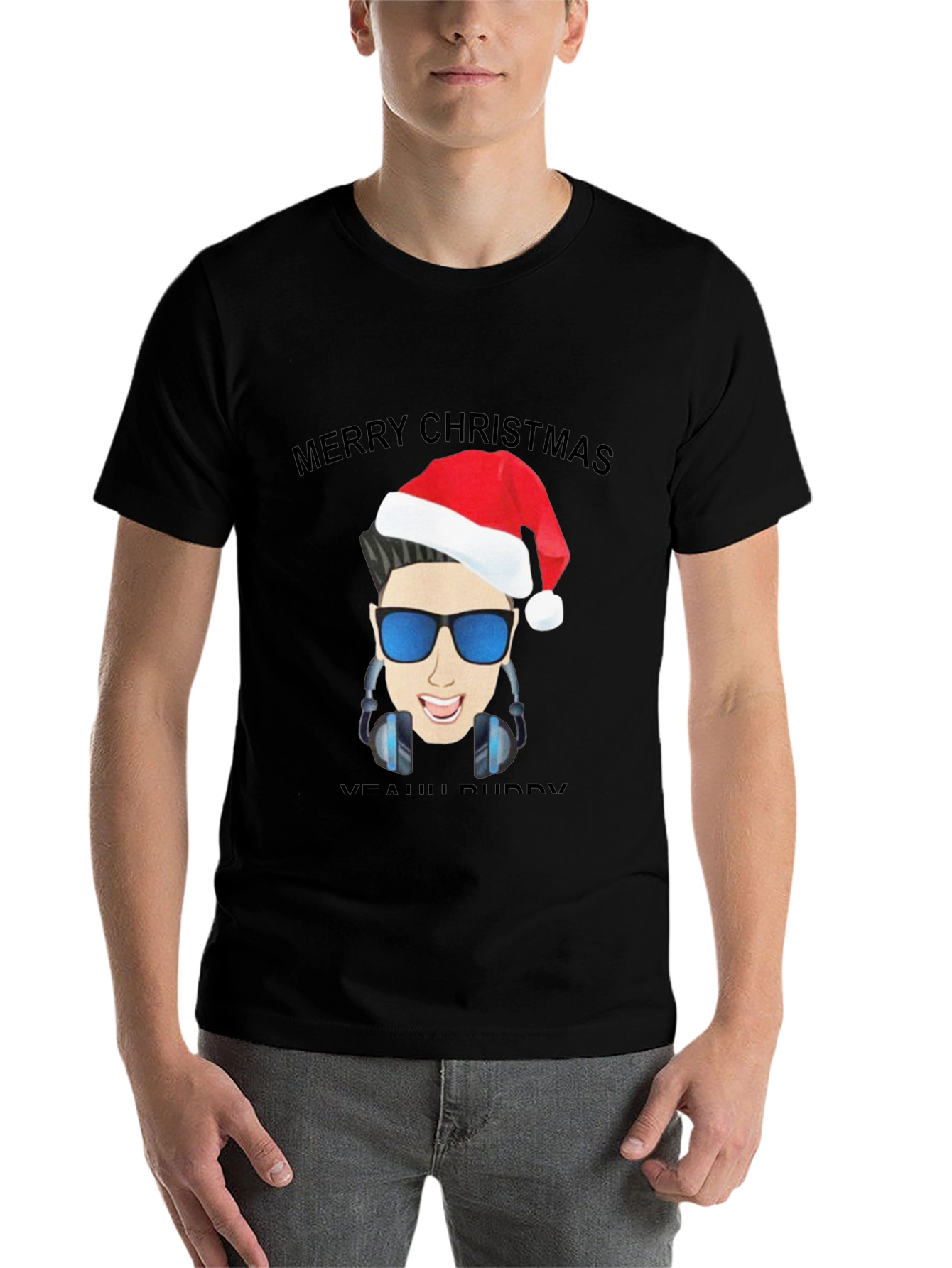 Black Merry Christmas DJ T-Shirt view 7