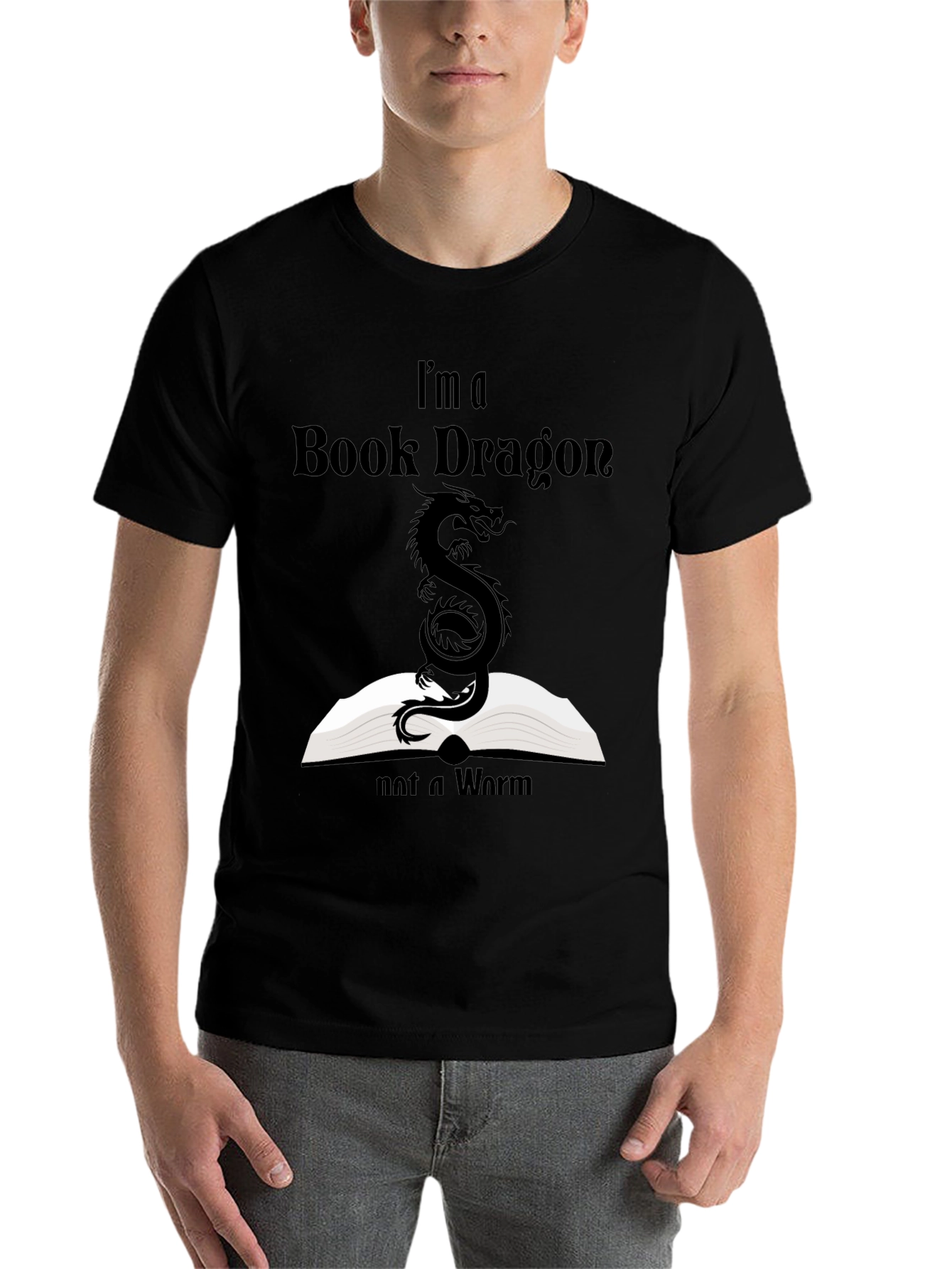 Black Book Dragon T-Shirt - Reading Lover's Tee view 7