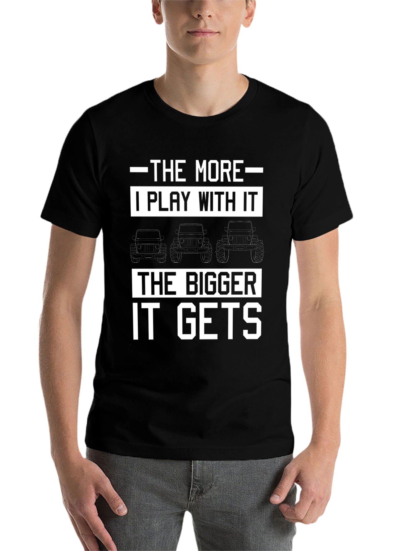 Black The More I Play With It T-Shirt view 7