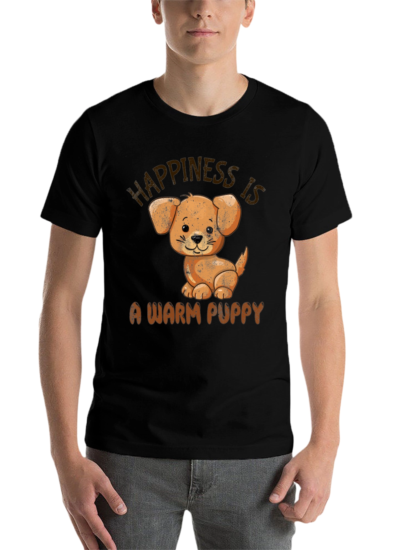 Black Happiness is a Warm Puppy T-Shirt view 7