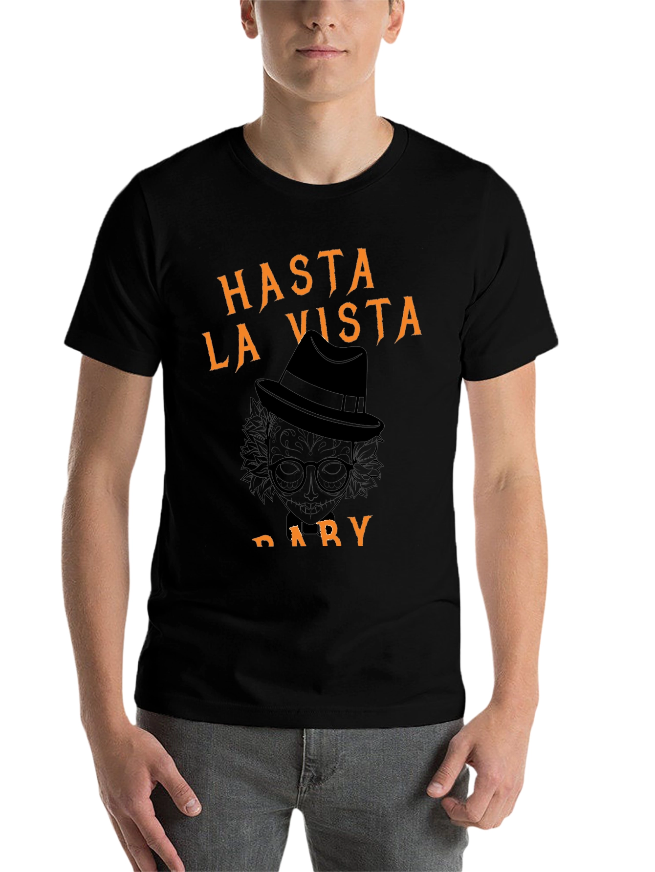 Black Hasta La Vista, Dary Halloween T-Shirt view 7