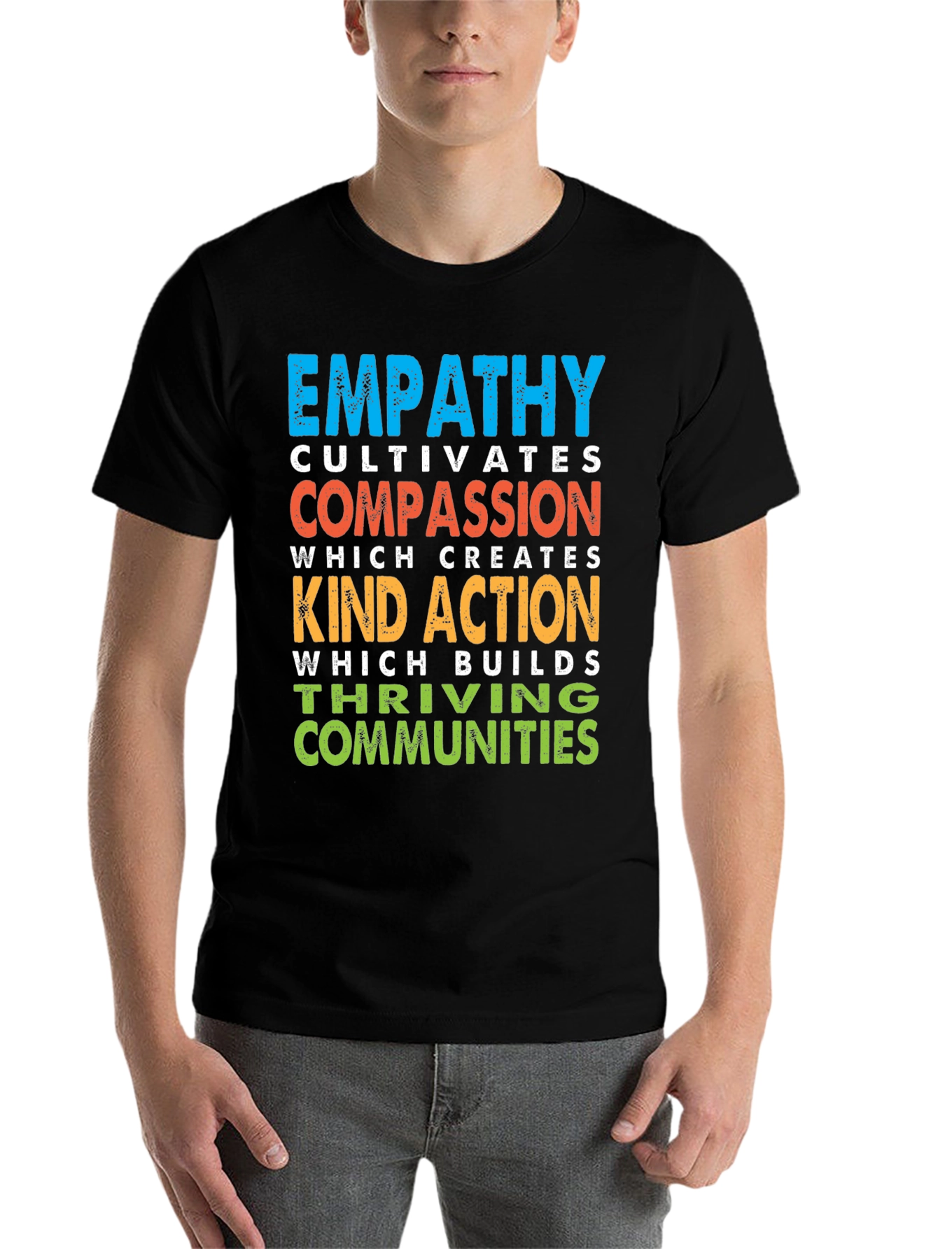 Black Empathy Cultivates Compassion Graphic T-Shirt view 7