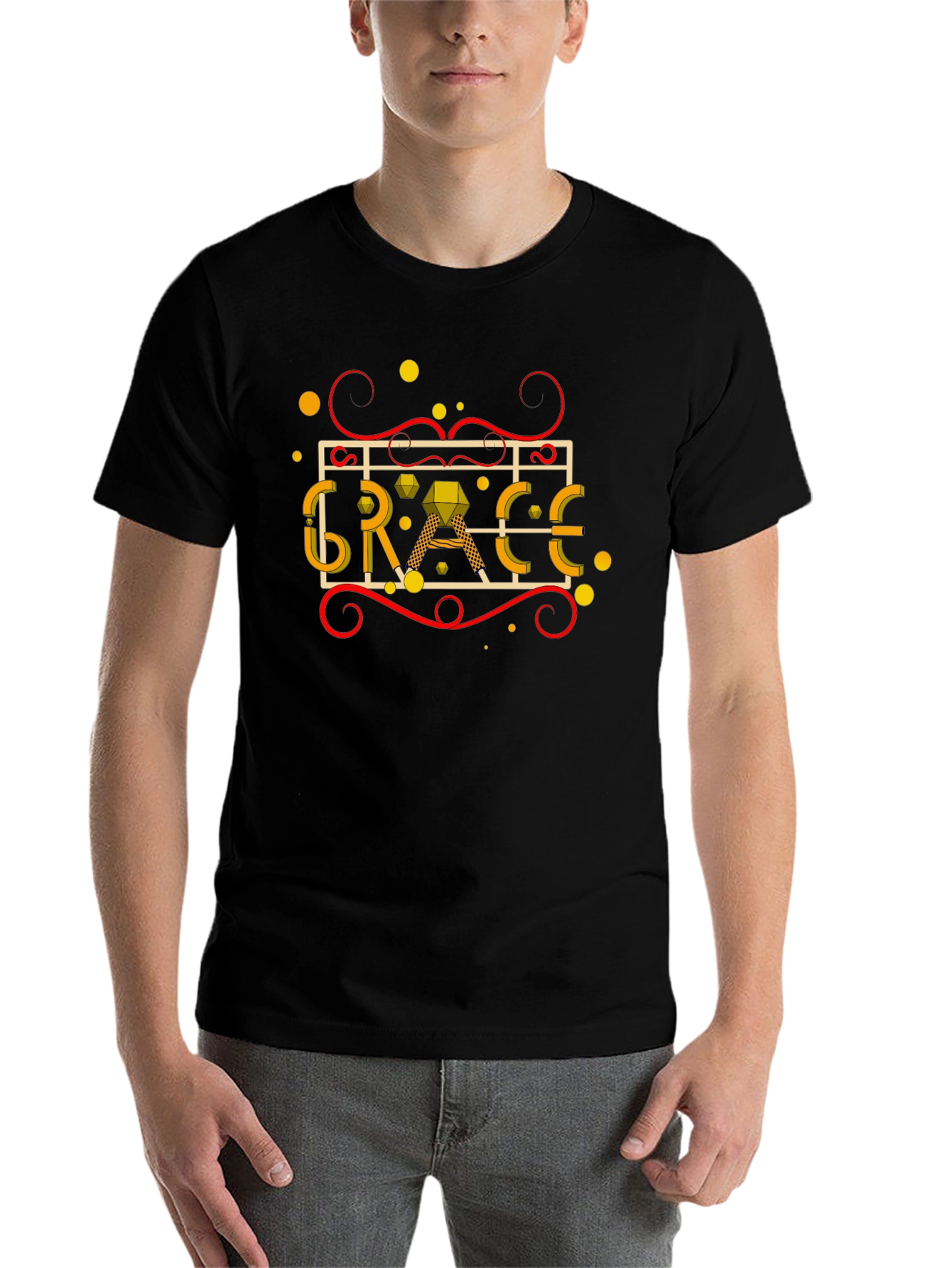 Black Grace Graphic Tee - Unique Design T-Shirt view 7