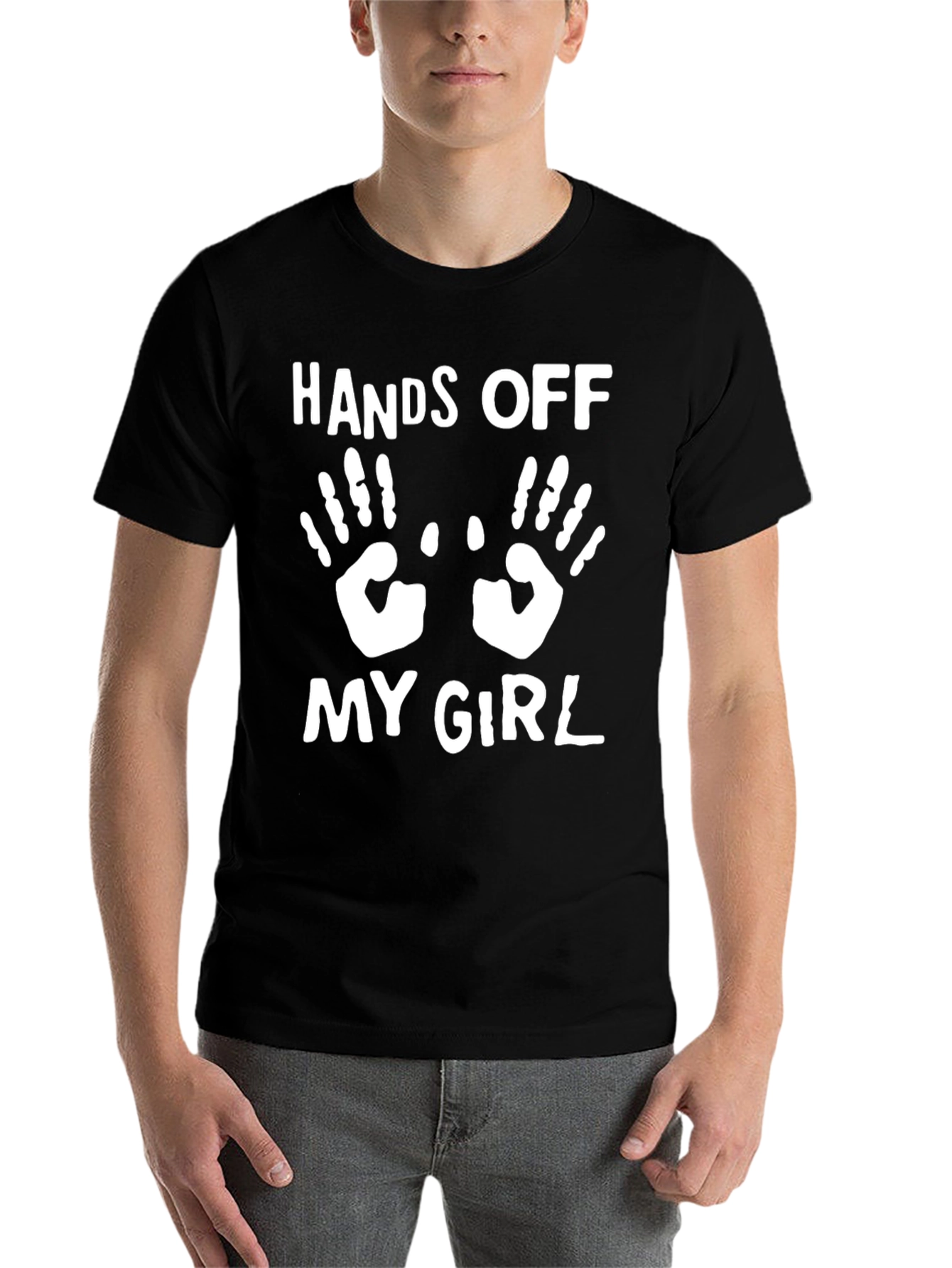 Black Hands Off My Girl Graphic T-Shirt view 7