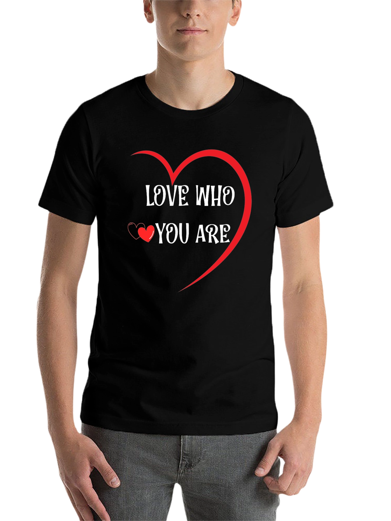 Black Love Who You Are Graphic Tee - Heart Design view 7