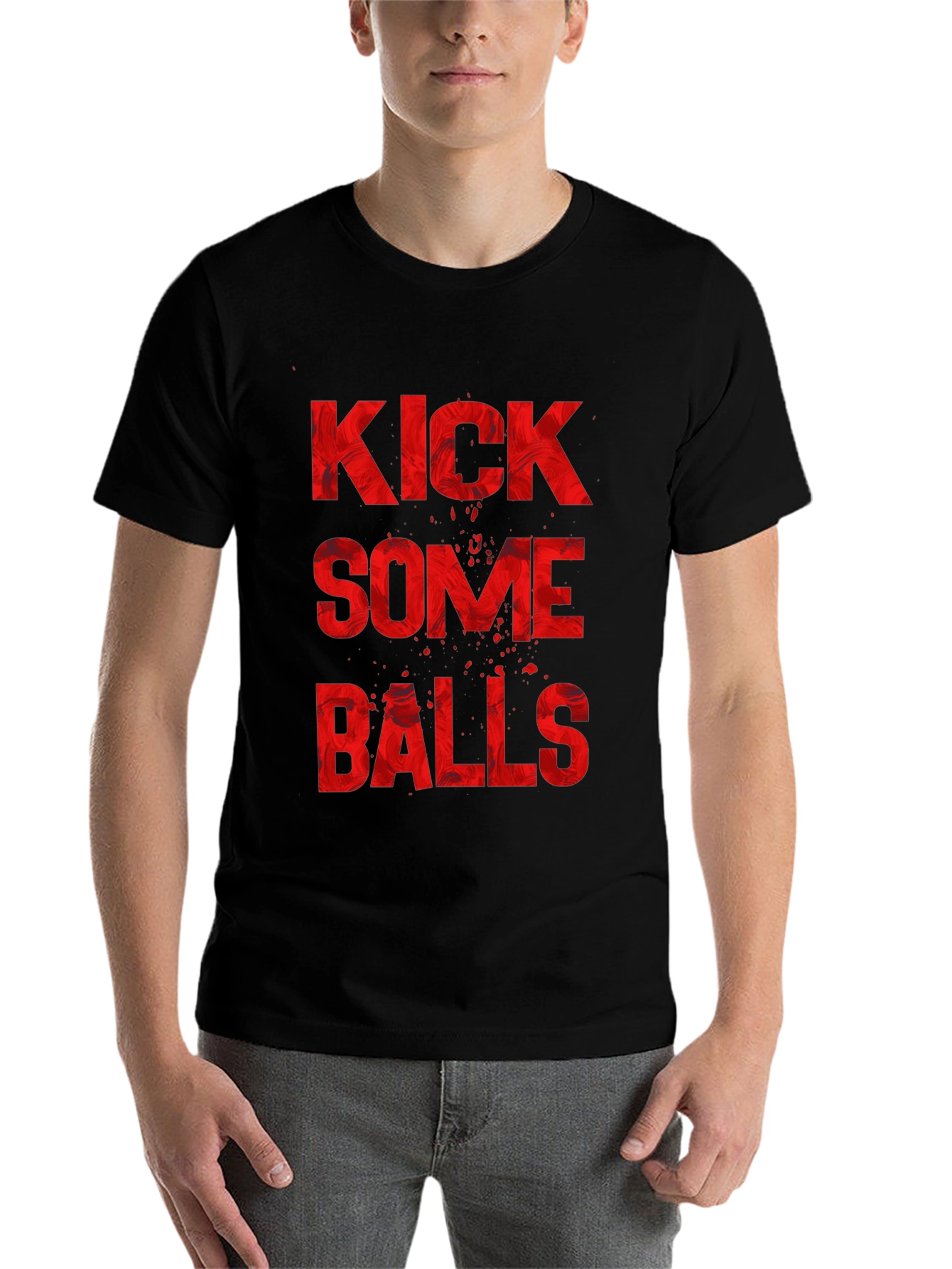 Black Kick Some Balls Graphic T-Shirt view 7