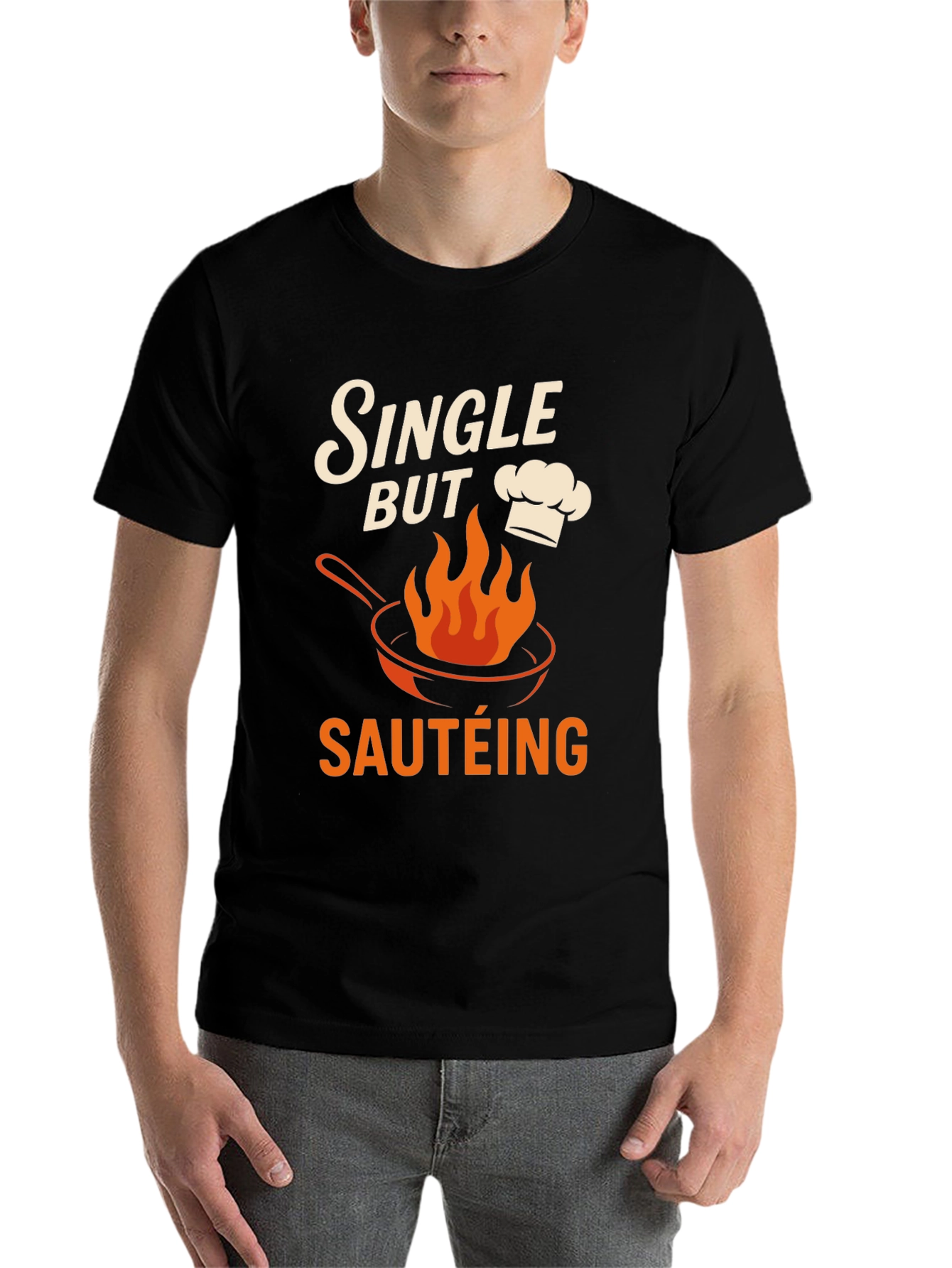 Black Single But Sautéing Funny Cook T-Shirt view 7