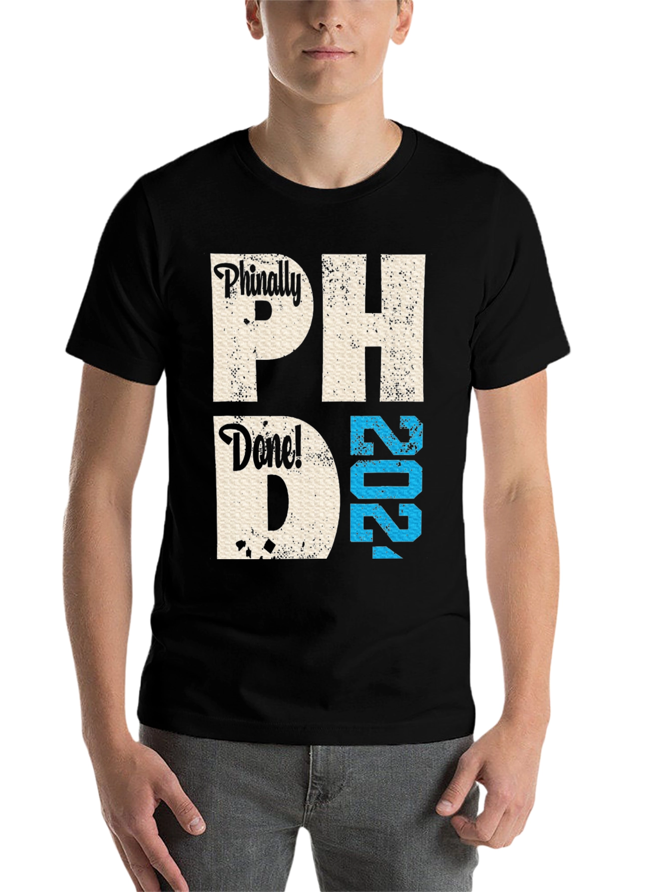 Black Phinally Done! PhD Graduate 2024 T-Shirt view 7
