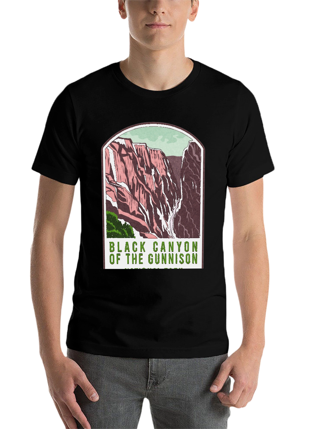 Black Black Canyon of the Gunnison T-Shirt view 7