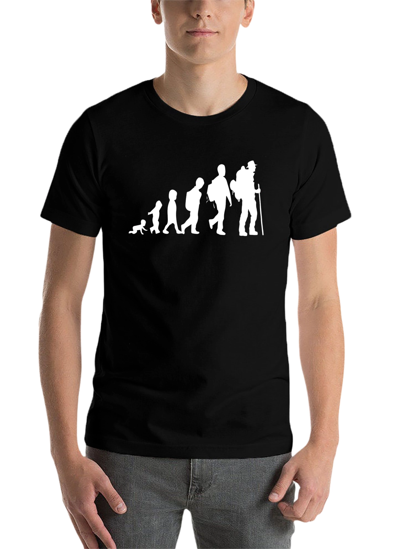 Black Evolution Hiker Graphic T-Shirt - Black Cotton Blend view 7