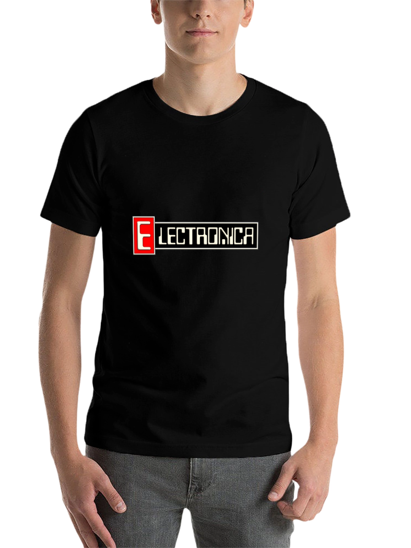 Black Electronica Black Graphic T-Shirt view 7