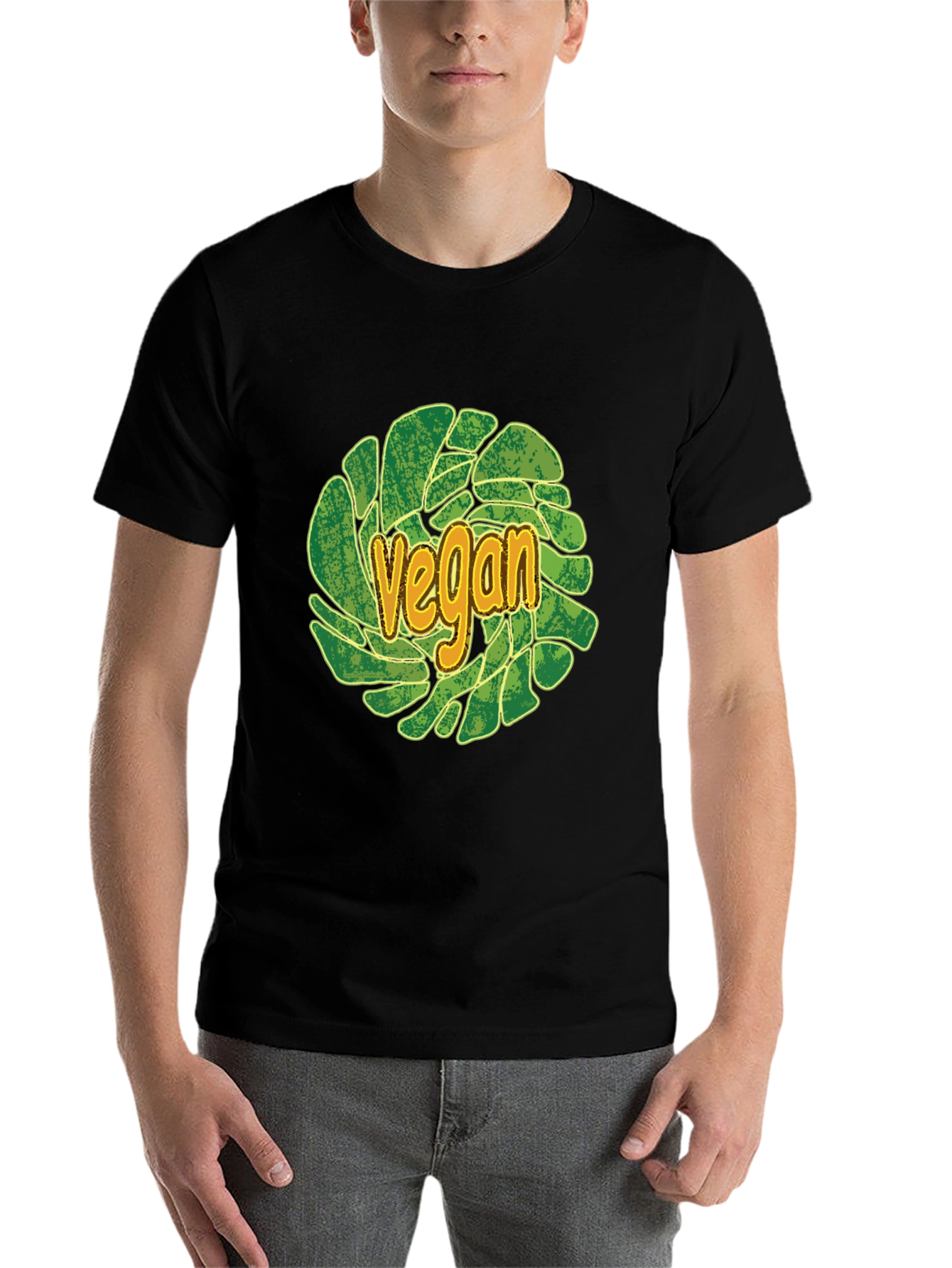 Black Vegan T-Shirt - Plant-Based Lifestyle Apparel view 7