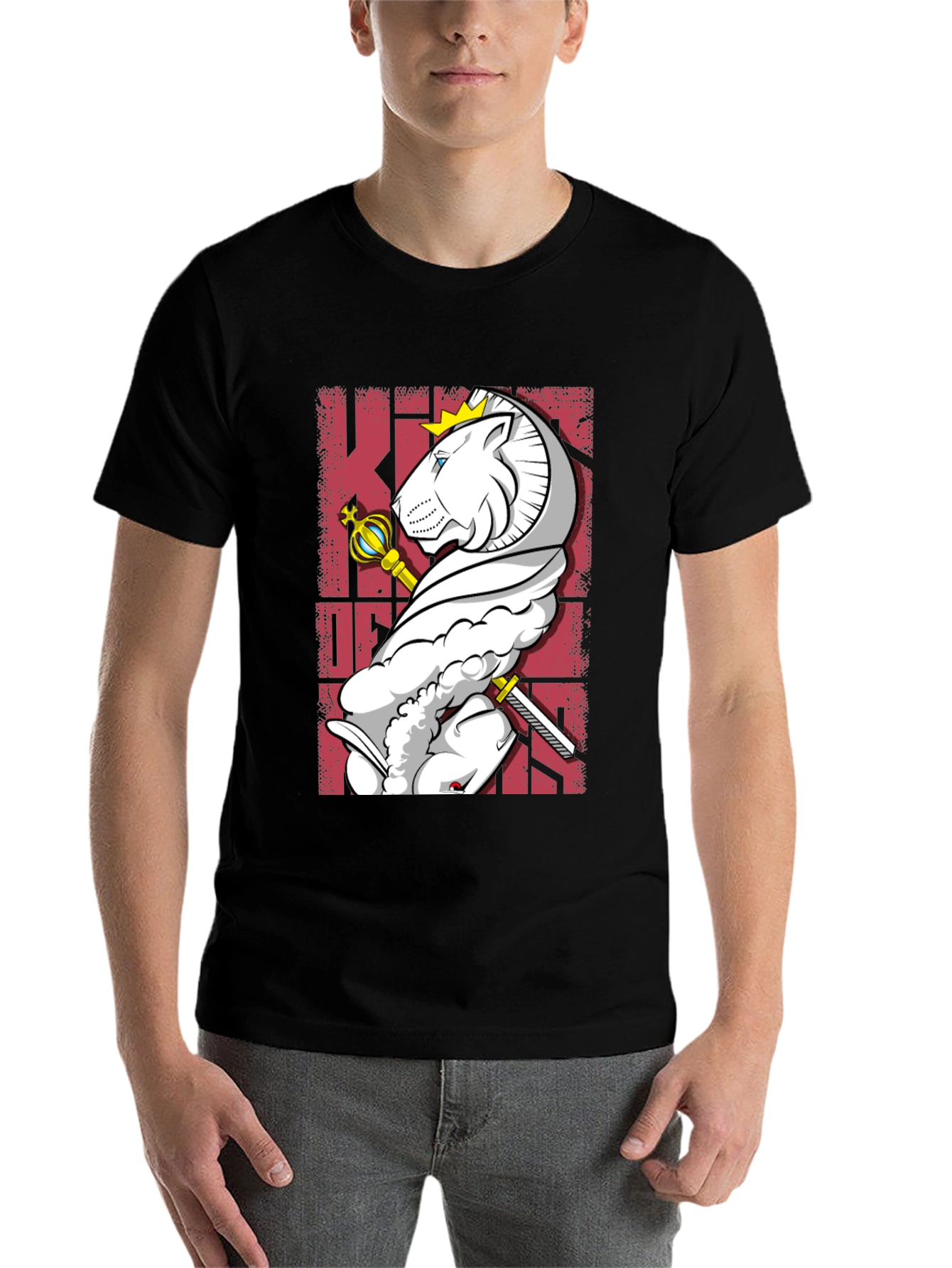 Black King Chess Piece Graphic Tee - Black Cotton T-Shirt view 7