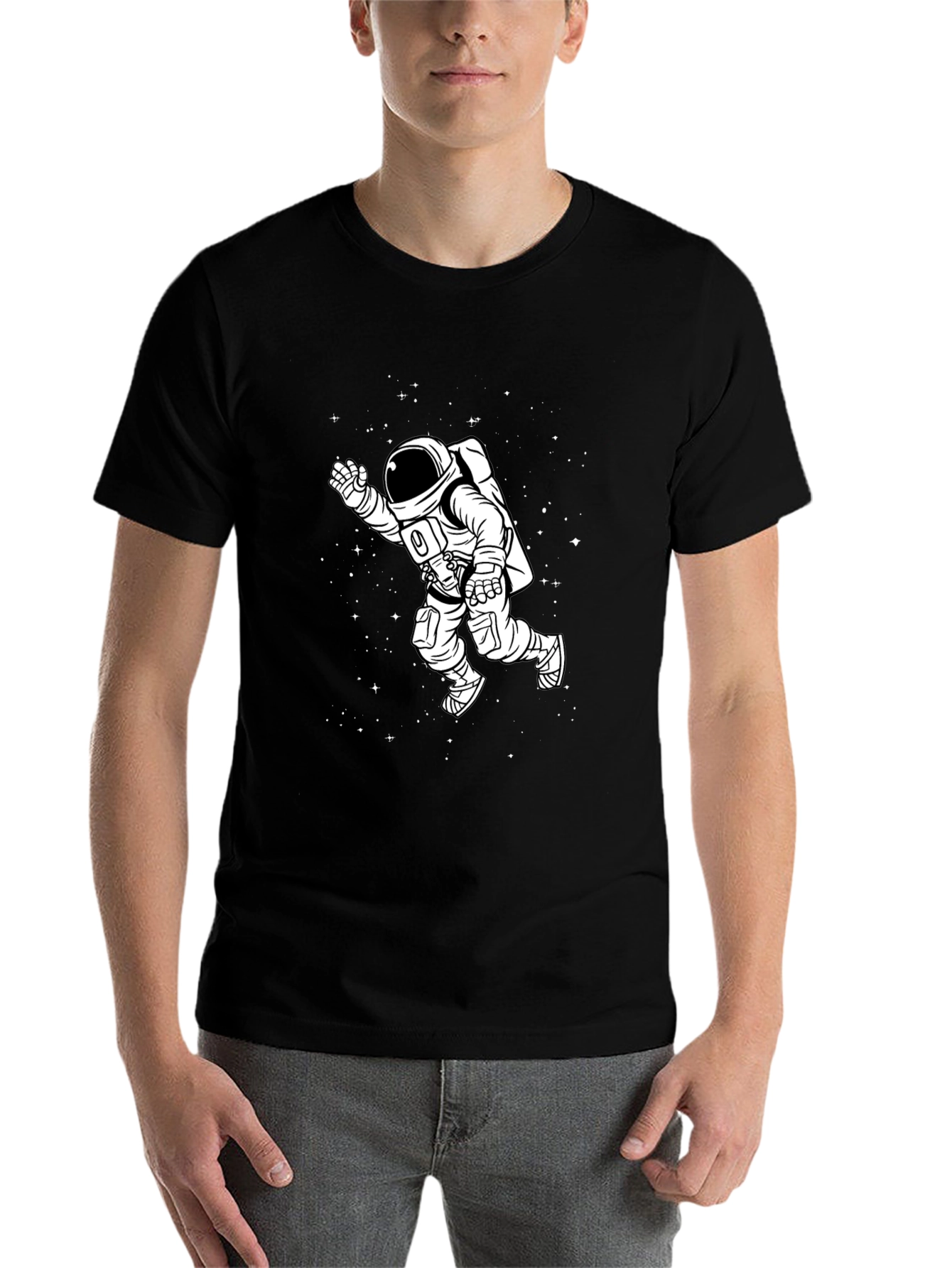 Black Astronaut Graphic Black T-Shirt view 7