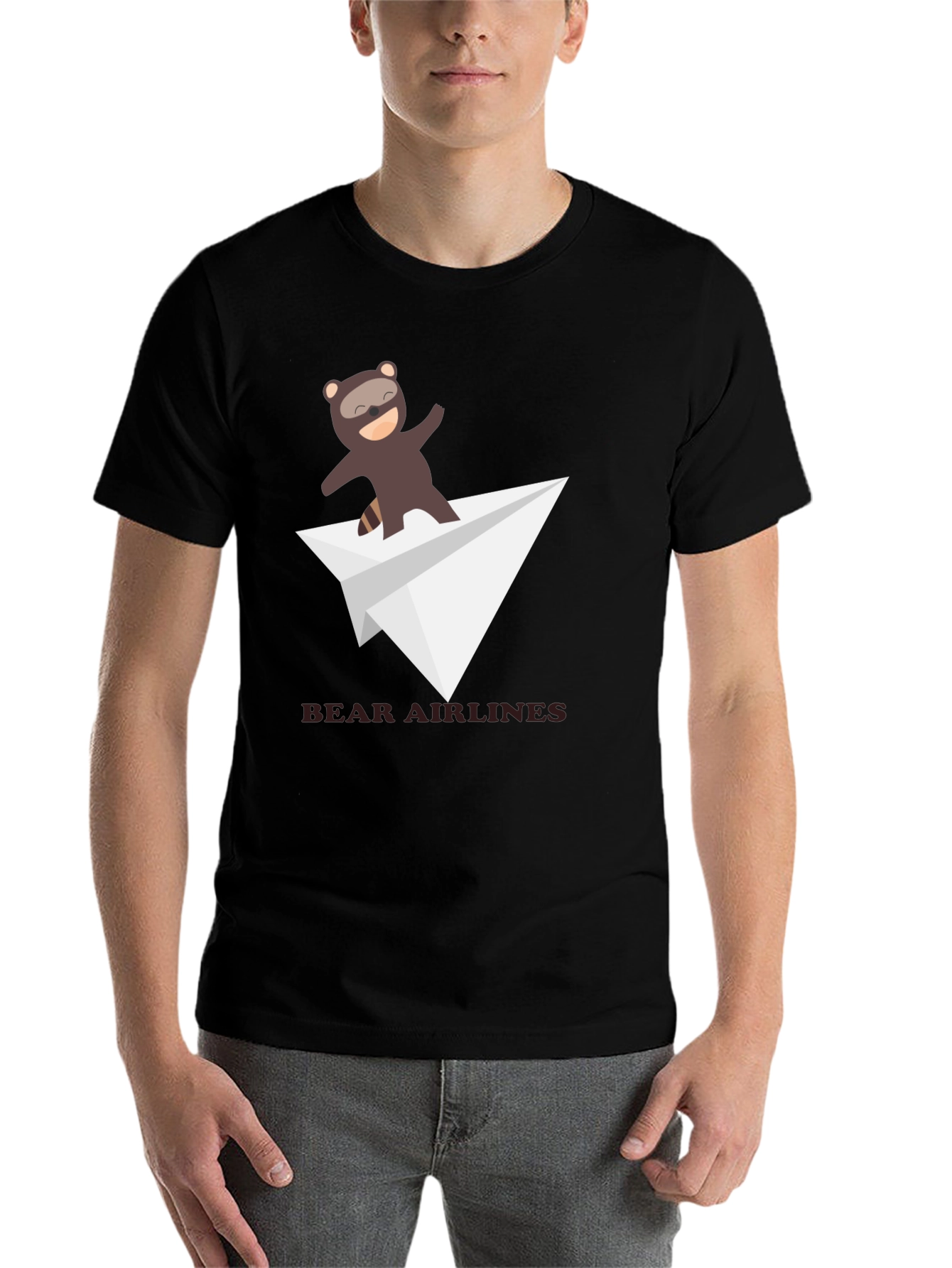 Black Bear Airlines Funny Graphic T-Shirt view 7