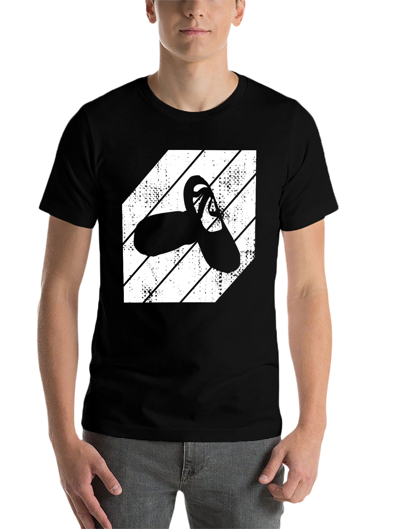 Black Ballet Shoes Graphic Tee - Black Cotton Shirt view 7