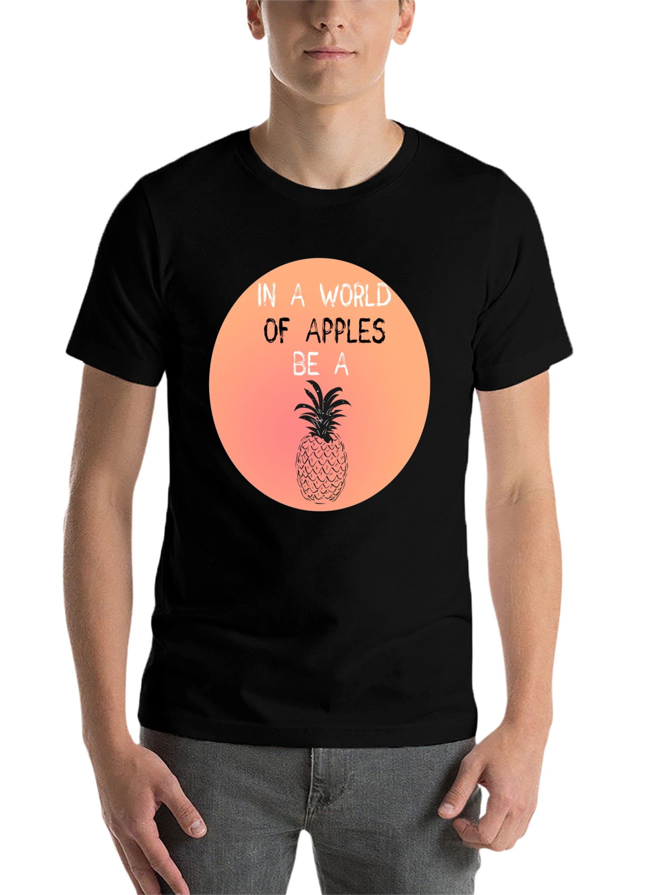 Black Be a Pineapple Graphic T-Shirt - Unique & Stylish Tee view 7