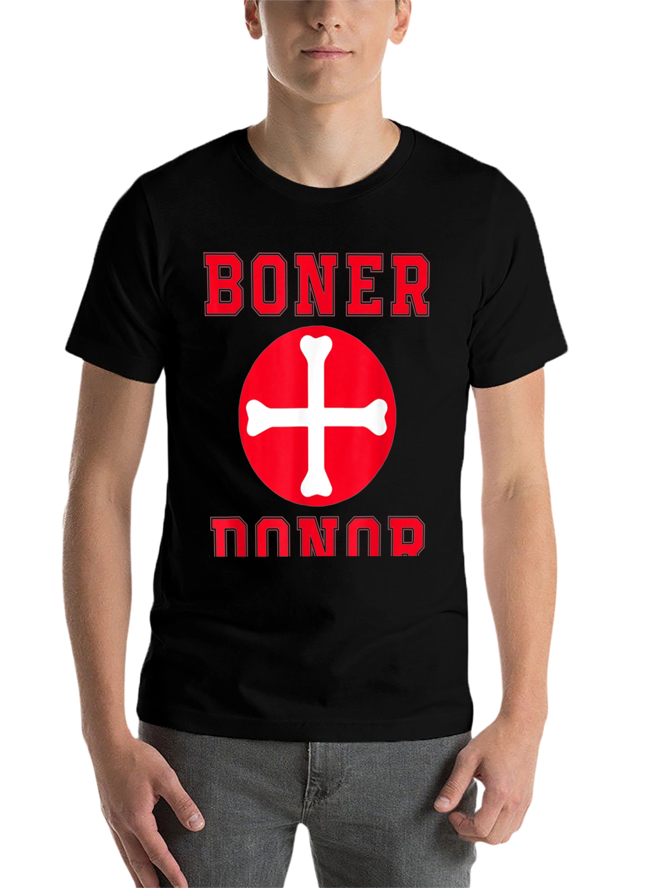 Black Humorous "Boner Donor" T-Shirt - Funny Graphic Tee view 7