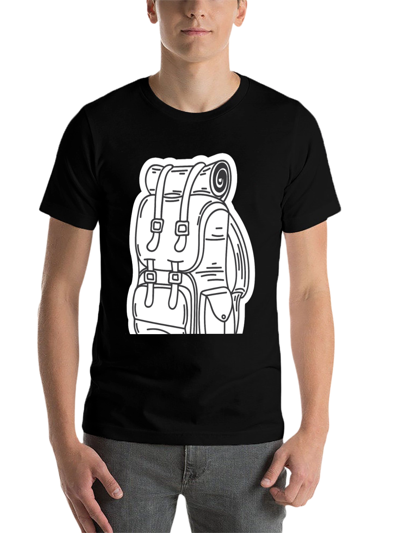 Black Backpack Graphic Tee - Adventure Ready view 7