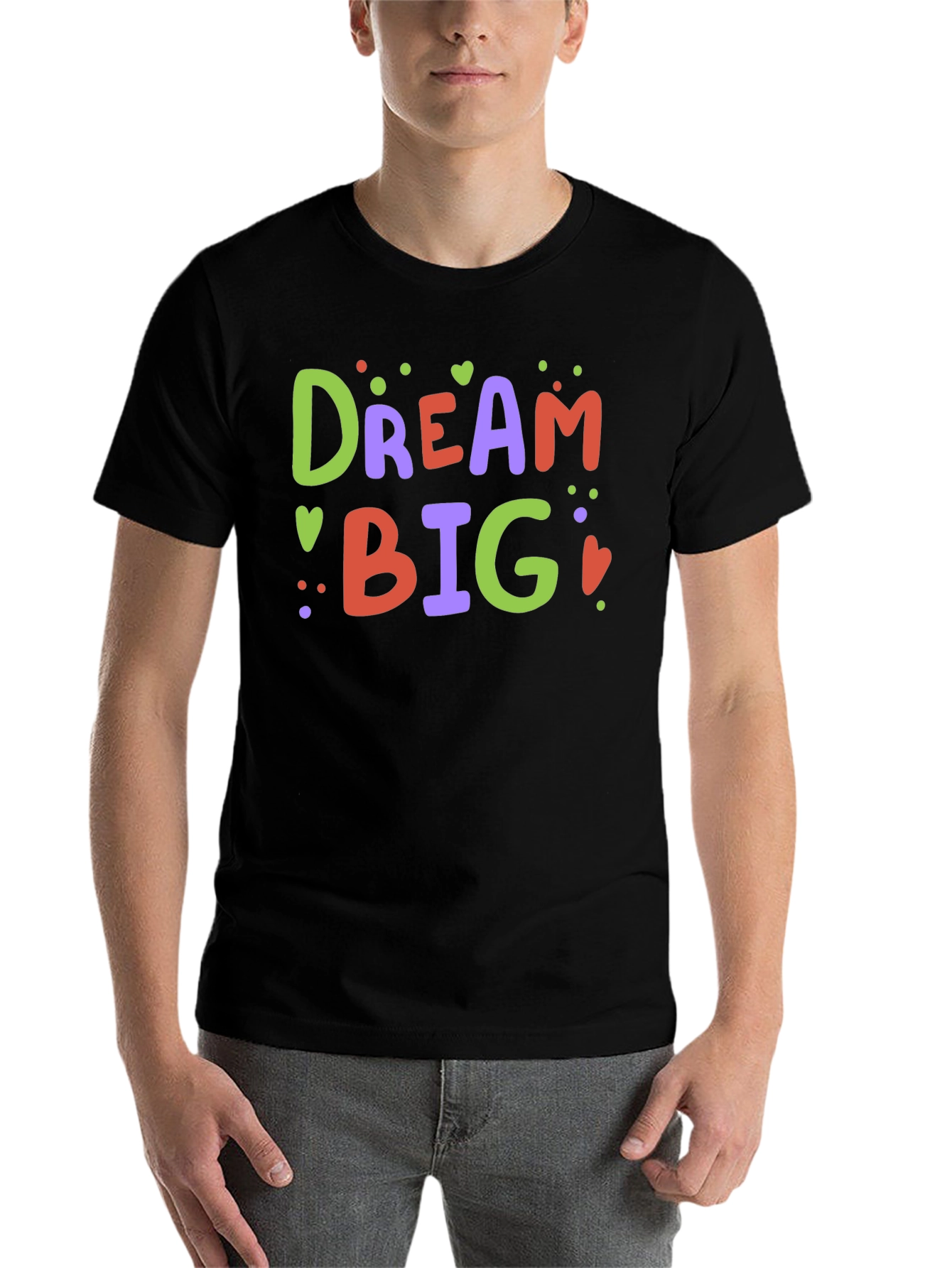Black Dream Big Graphic Tee - Motivational T-Shirt view 7