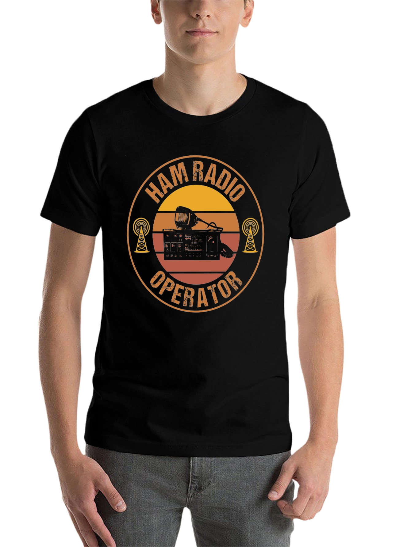Black Ham Radio Operator T-Shirt view 7