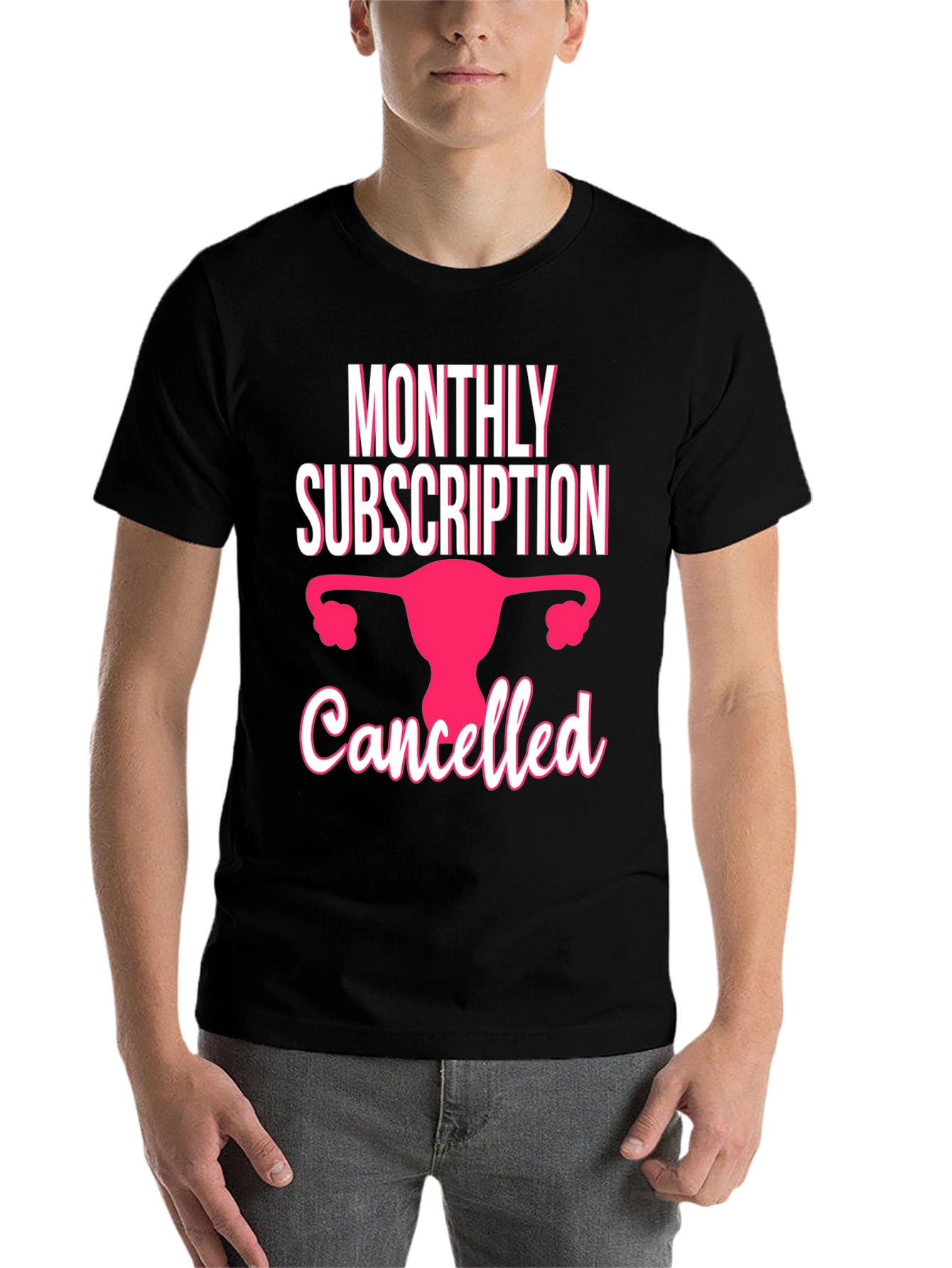 Black Monthly Subscription Canceled T-Shirt view 7