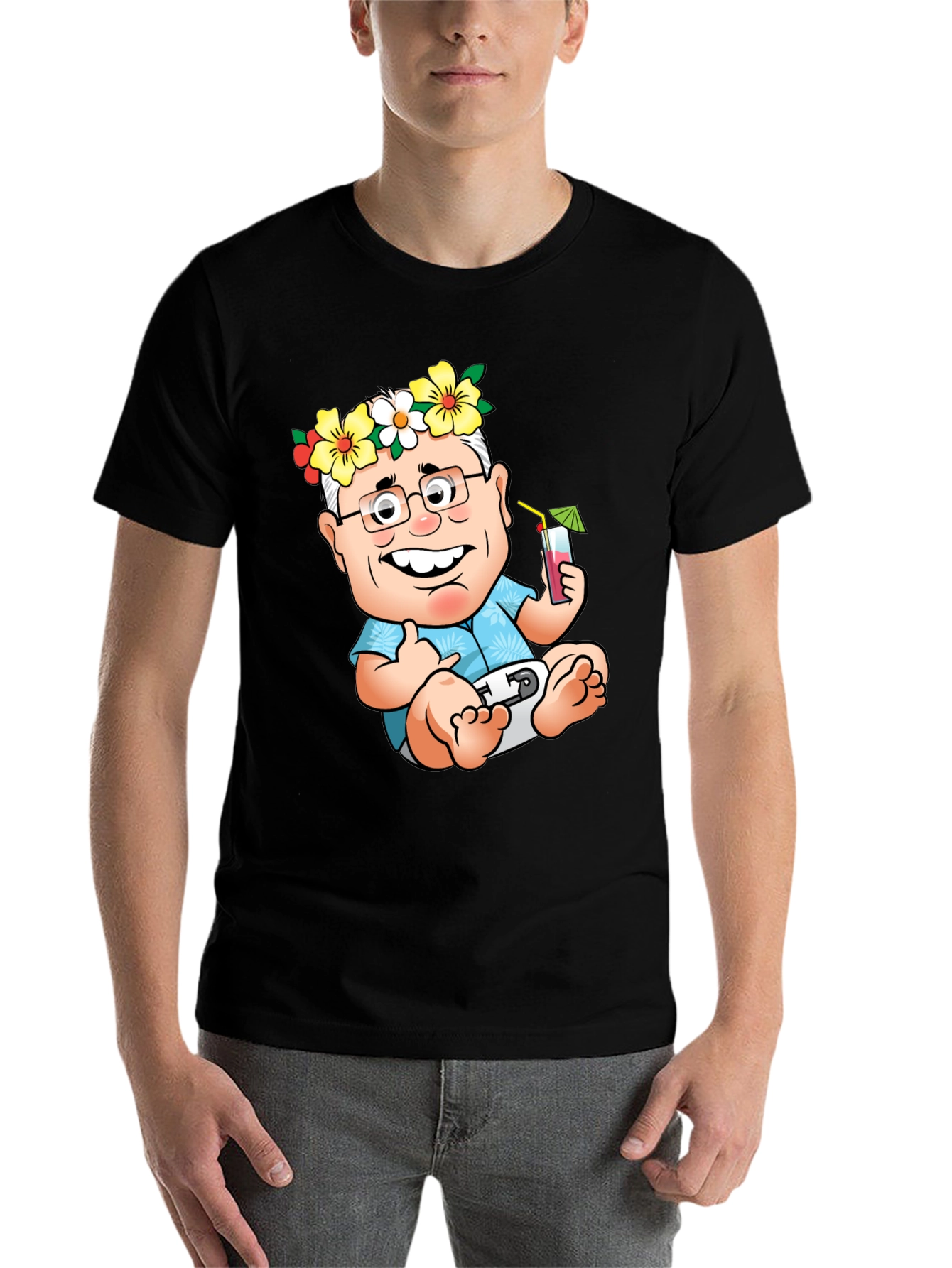 Black Funny Baby Cartoon T-Shirt  view 7