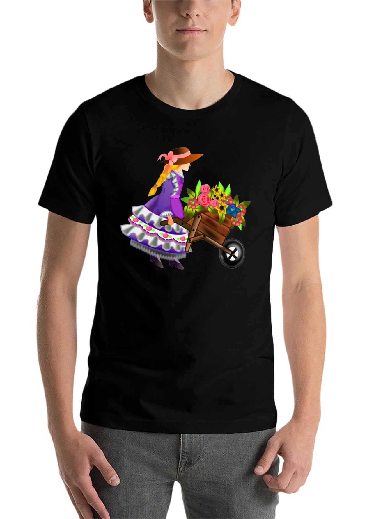 Black Whimsical Gardener Graphic Tee view 7