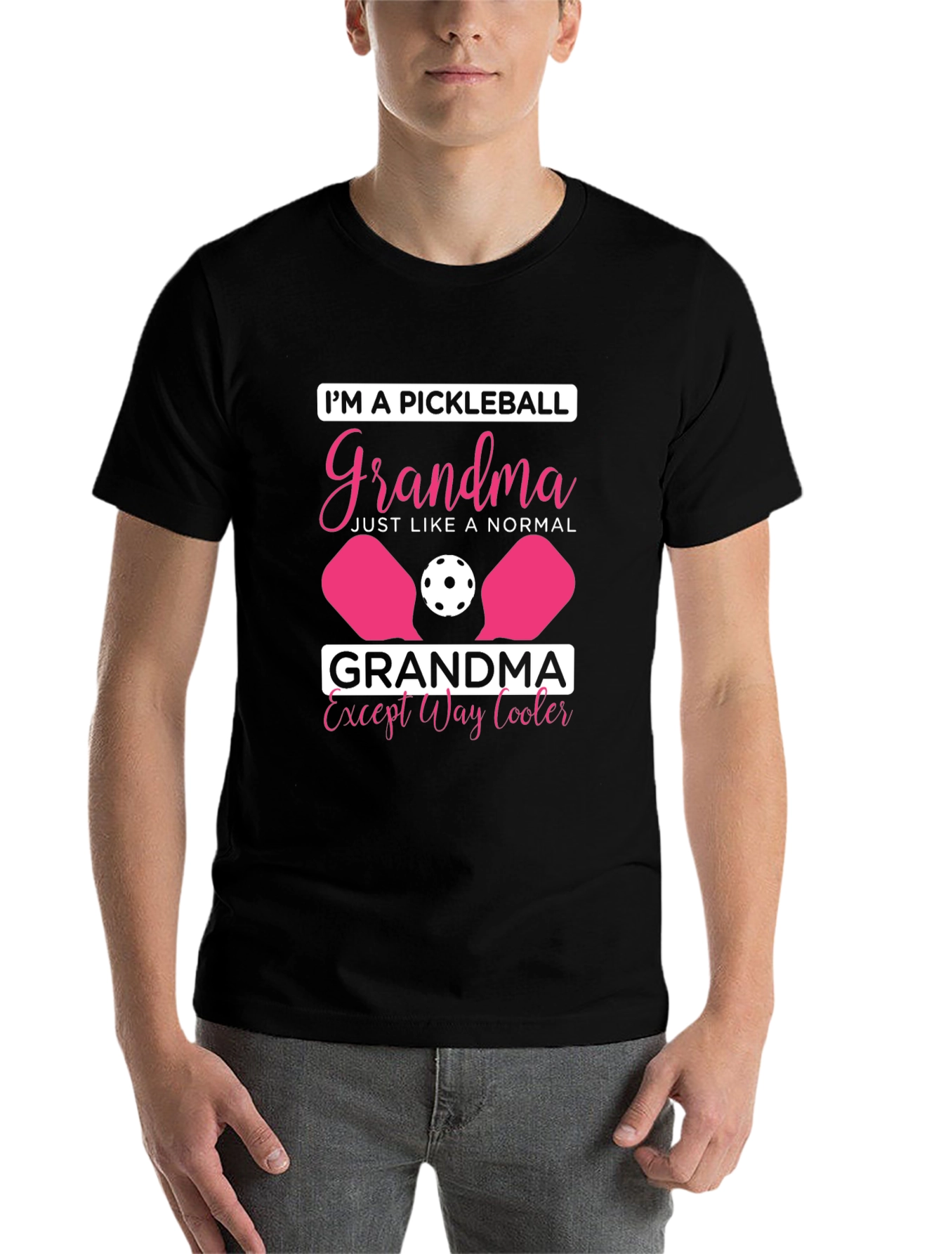 Black Pickleball Grandma T-Shirt - Cool Grandma Tee view 7