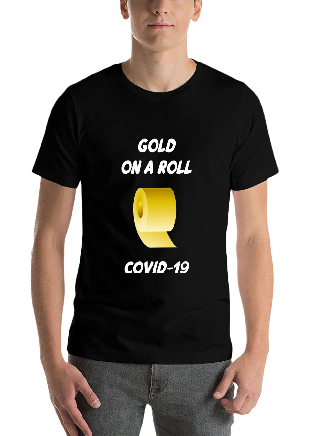 Black Gold On A Roll COVID-19 T-Shirt view 7