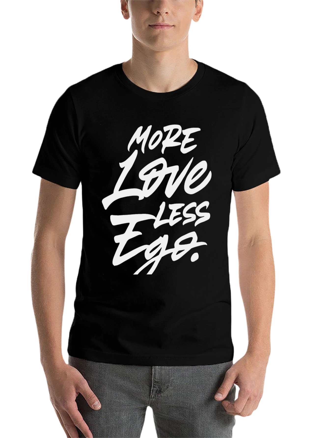 Black More Love Less Ego Graphic Tee - Black view 7