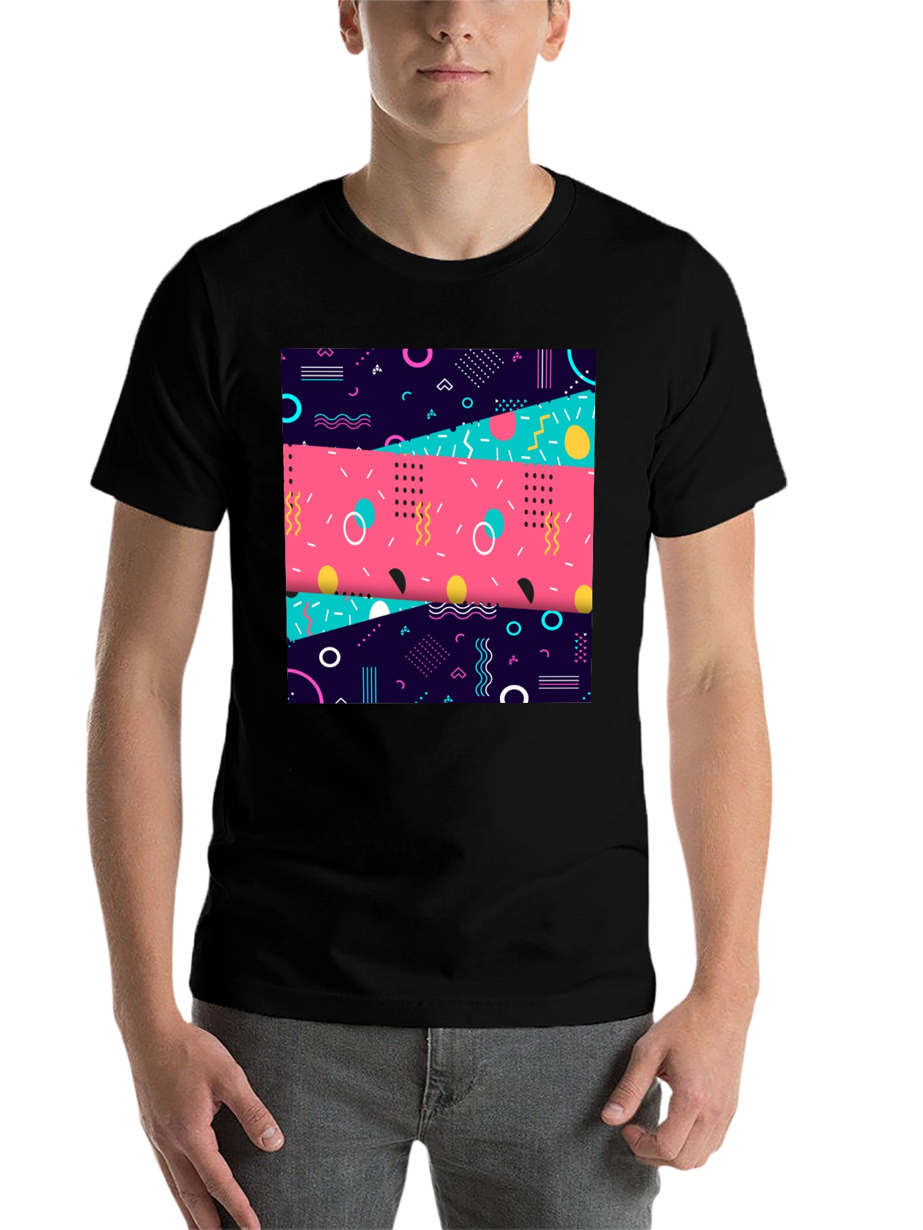 Retro 90s Graphic Tee - Geometric Pattern Shirt - 7