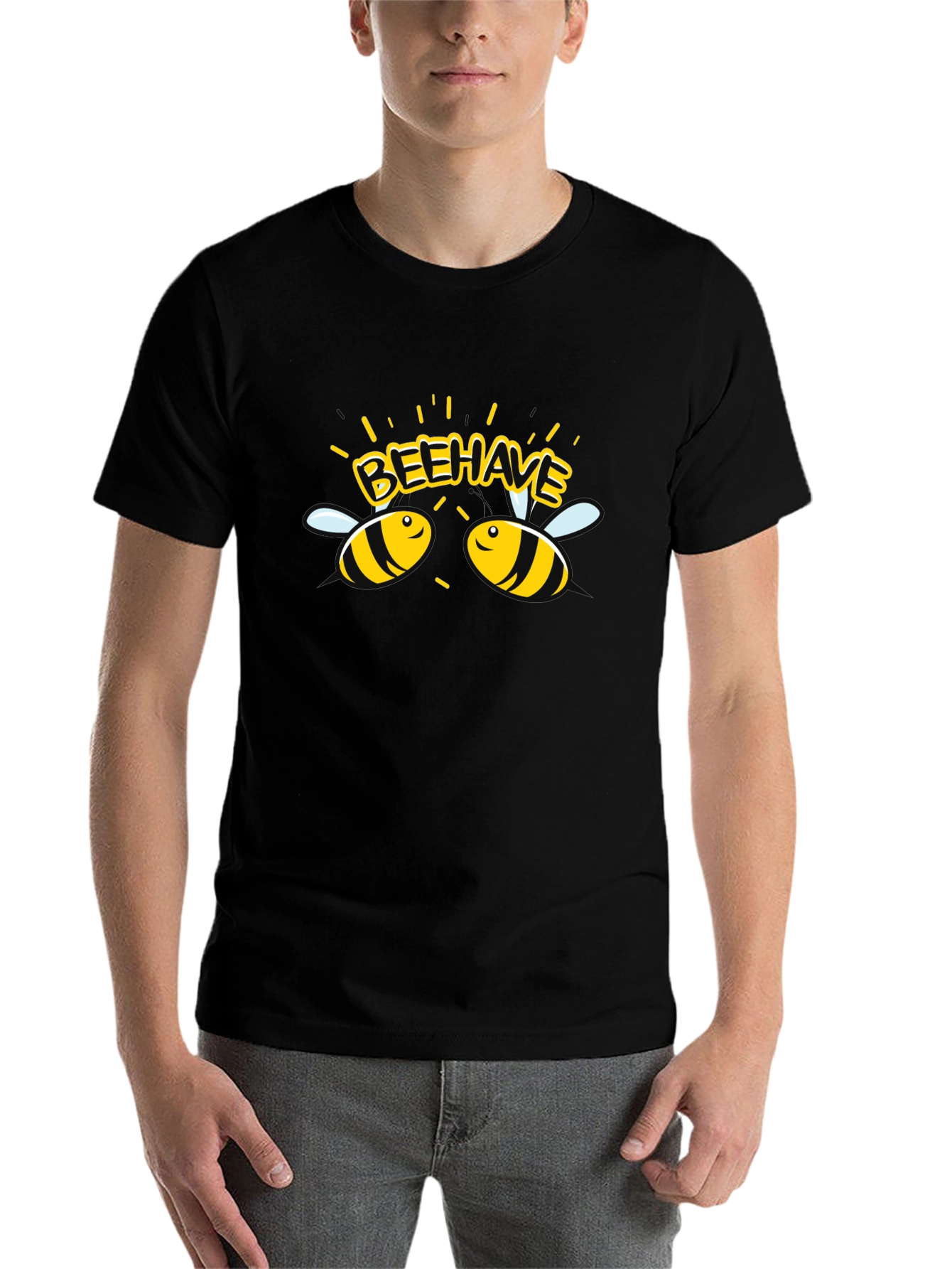 Black Beehave Black Graphic Tee view 7